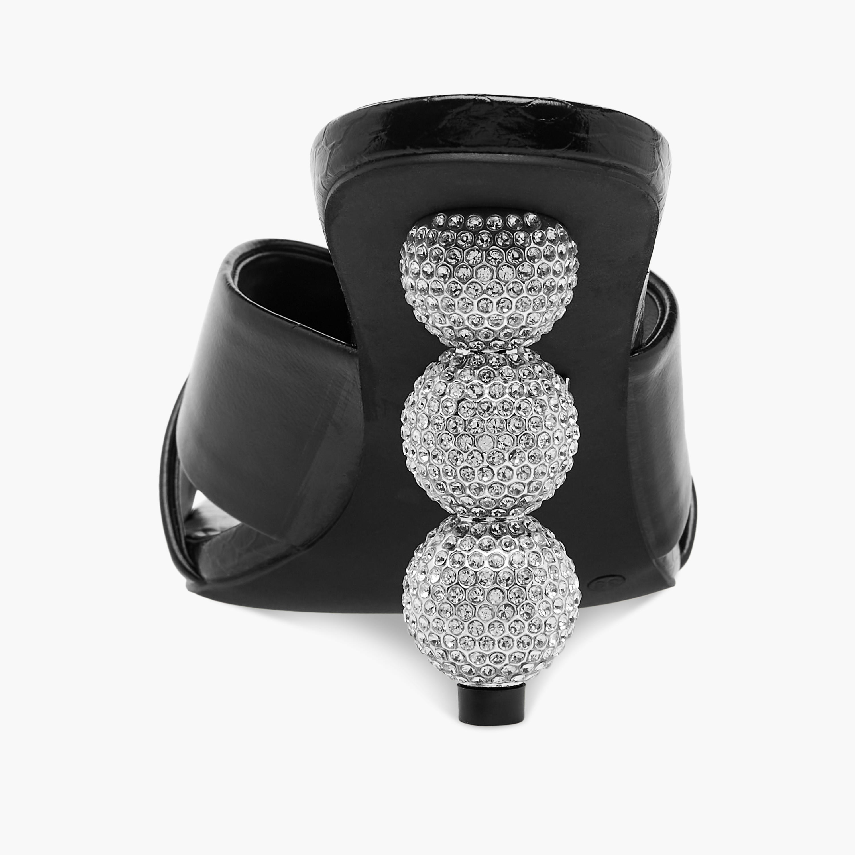 Celeste Women's Embellished Slip-On Cross Strap Sandals with Stiletto Heels-women-shoes-sandals-heeled-image-5
