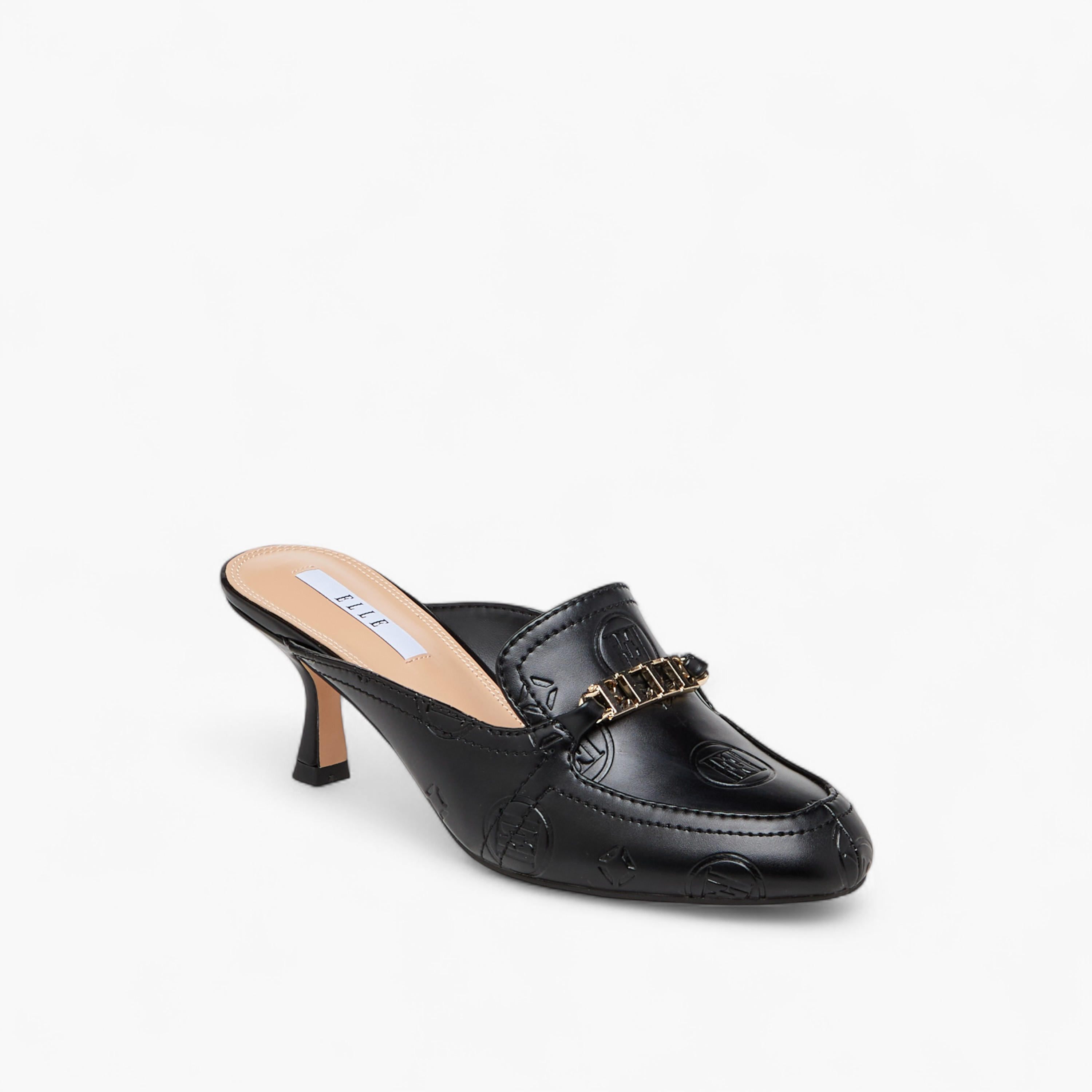 Elle Monogram Embossed Mules with Kitten Heels-women-shoes-heels-image-2
