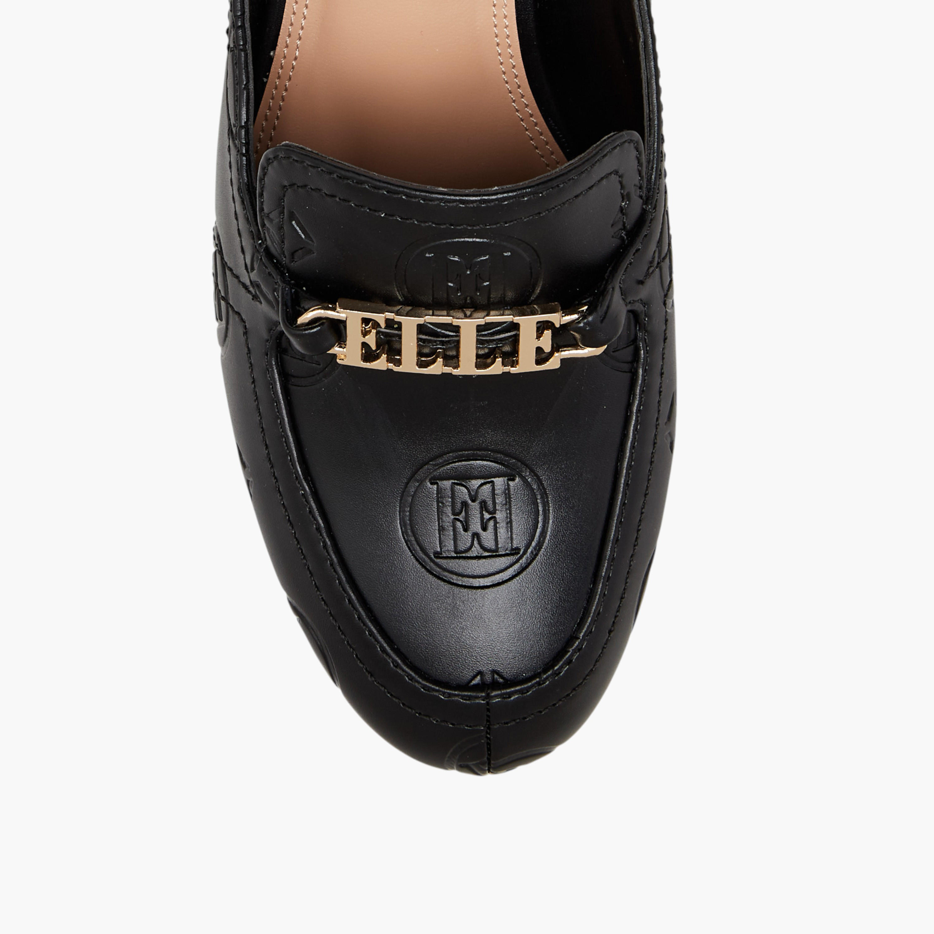حذاء ميول بنقوش مونوجرام وكعب صغير من إيل-women-shoes-heels-image-4