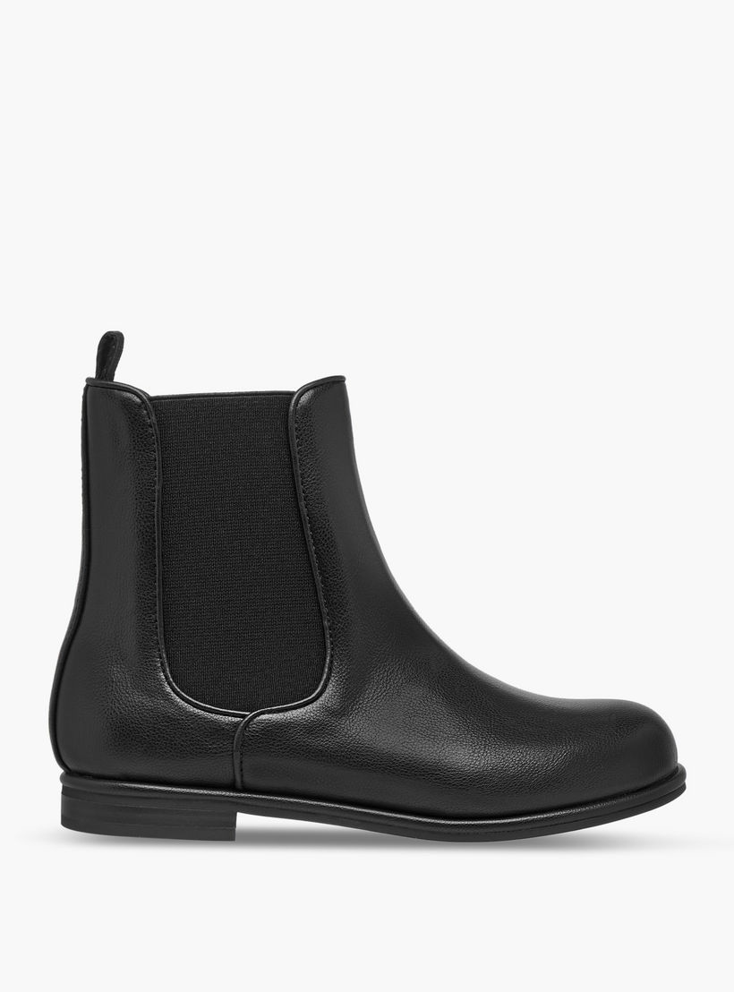 Little Missy Solid High Cut Slip-On Boots with Pull Tabs-girls-shoes-boots-image-3