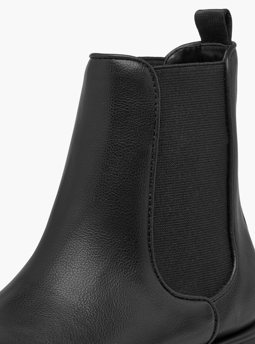 Little Missy Solid High Cut Slip-On Boots with Pull Tabs-girls-shoes-boots-image-4