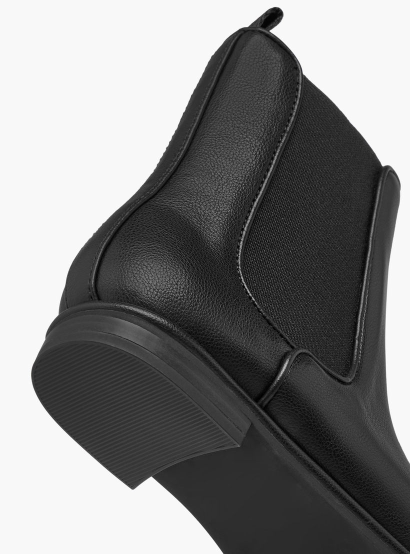 Little Missy Solid High Cut Slip-On Boots with Pull Tabs-girls-shoes-boots-image-5