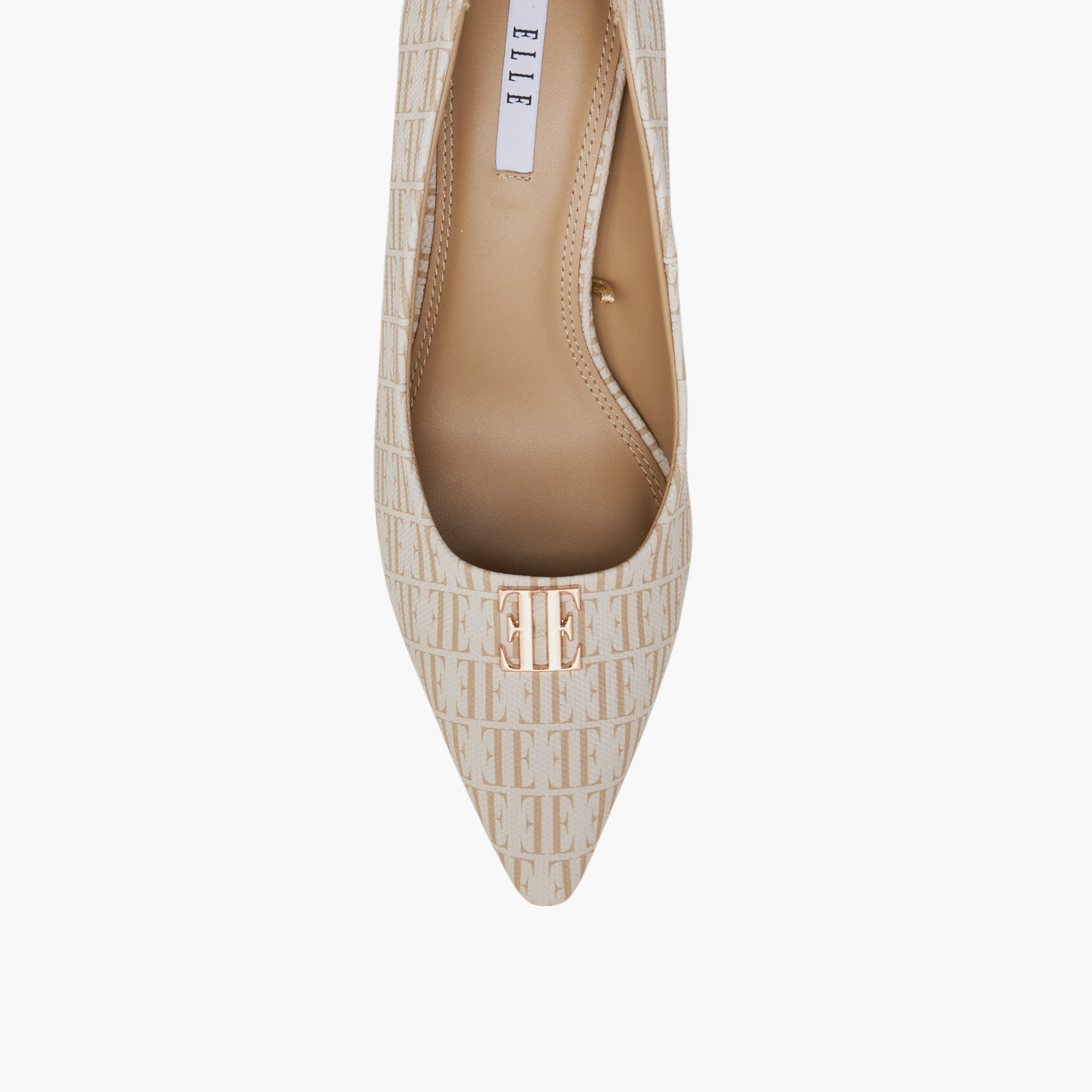 Elle Women's Monogram Print Slip-On Pumps with Kitten Heels-women-shoes-heels-image-5
