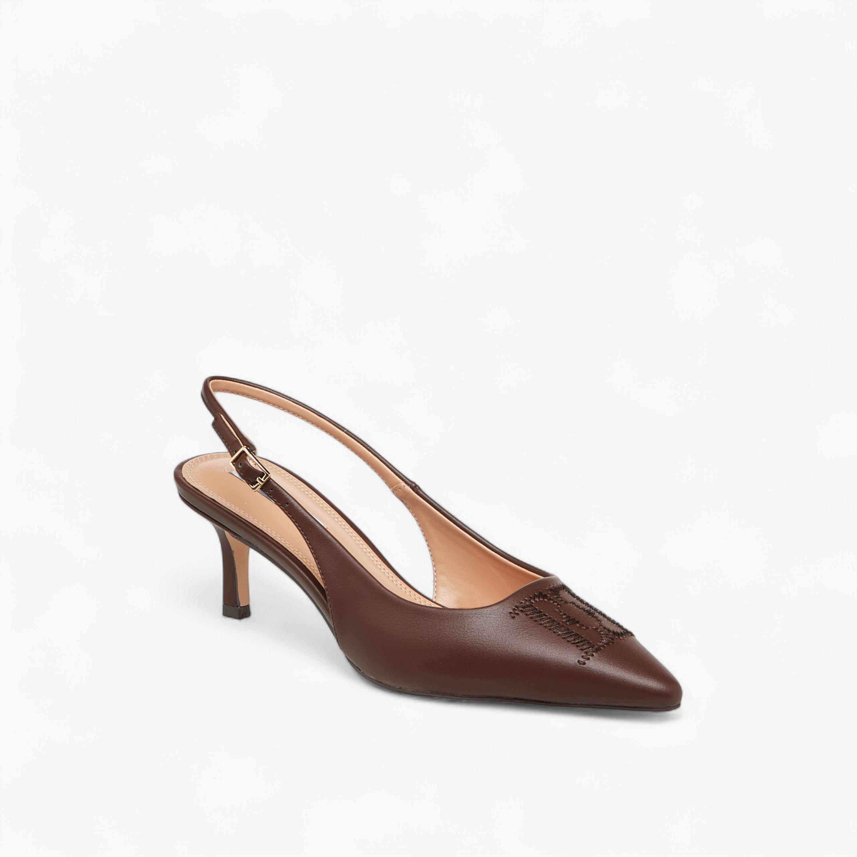 Elle Women's Pointed Toe Shoes with Stiletto Heels and Buckle Closure-women-shoes-heels-image-2
