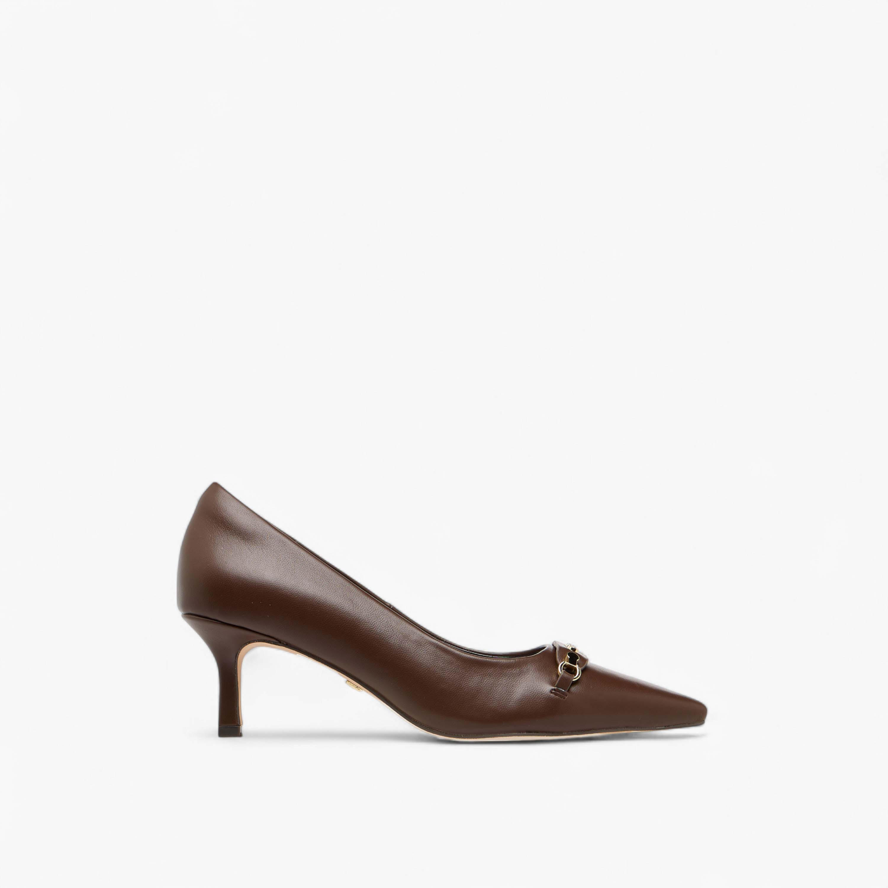 Celeste Women's Metal Accent Pointed Toe Pumps with Kitten Heels-women-shoes-heels-image-3
