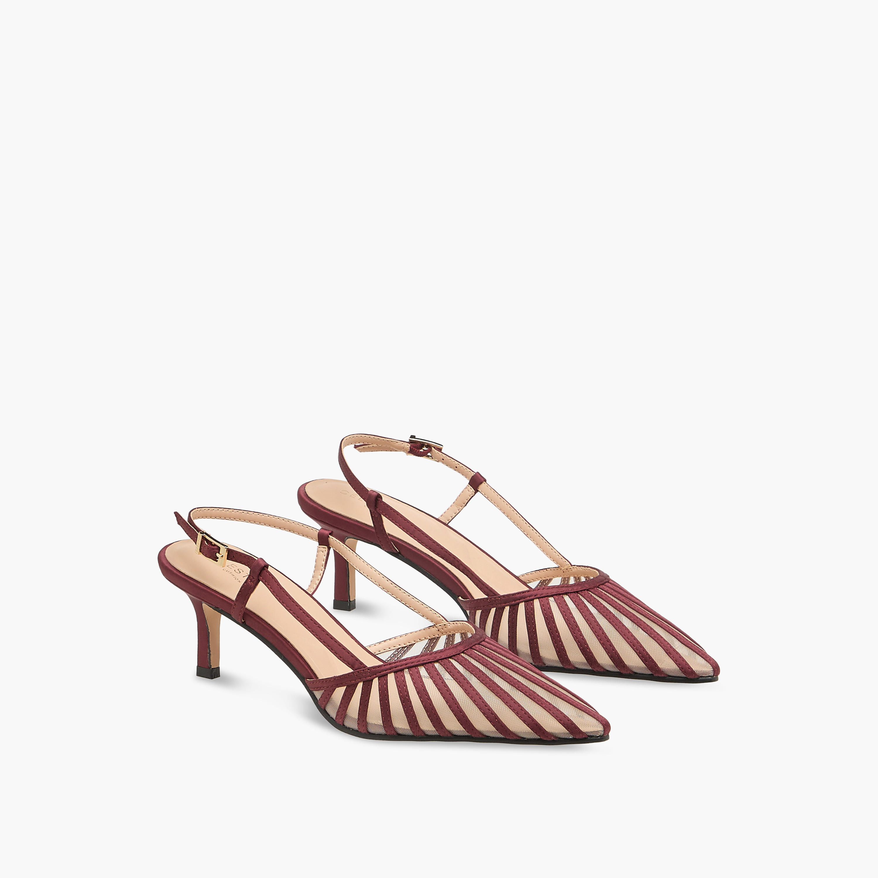 Celeste Women Striped Kitten Heel Shoes-women-shoes-heels-image-1