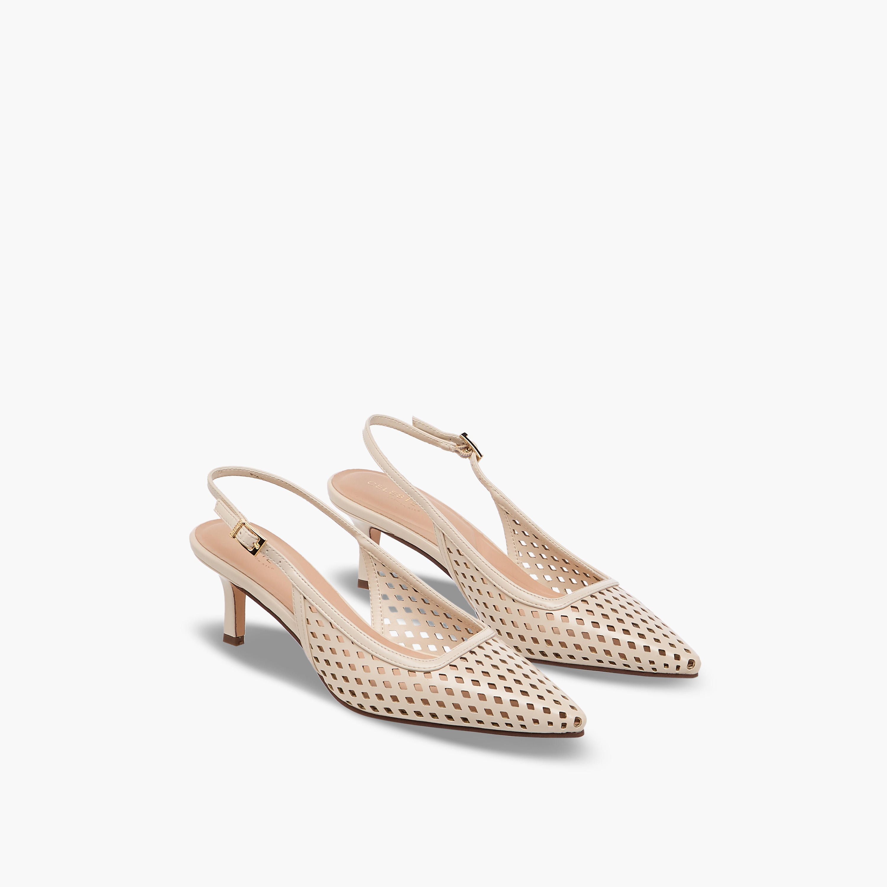 Celeste Women Laser Cut Detail Kitten Heel Slingback Shoes-women-shoes-heels-image-1