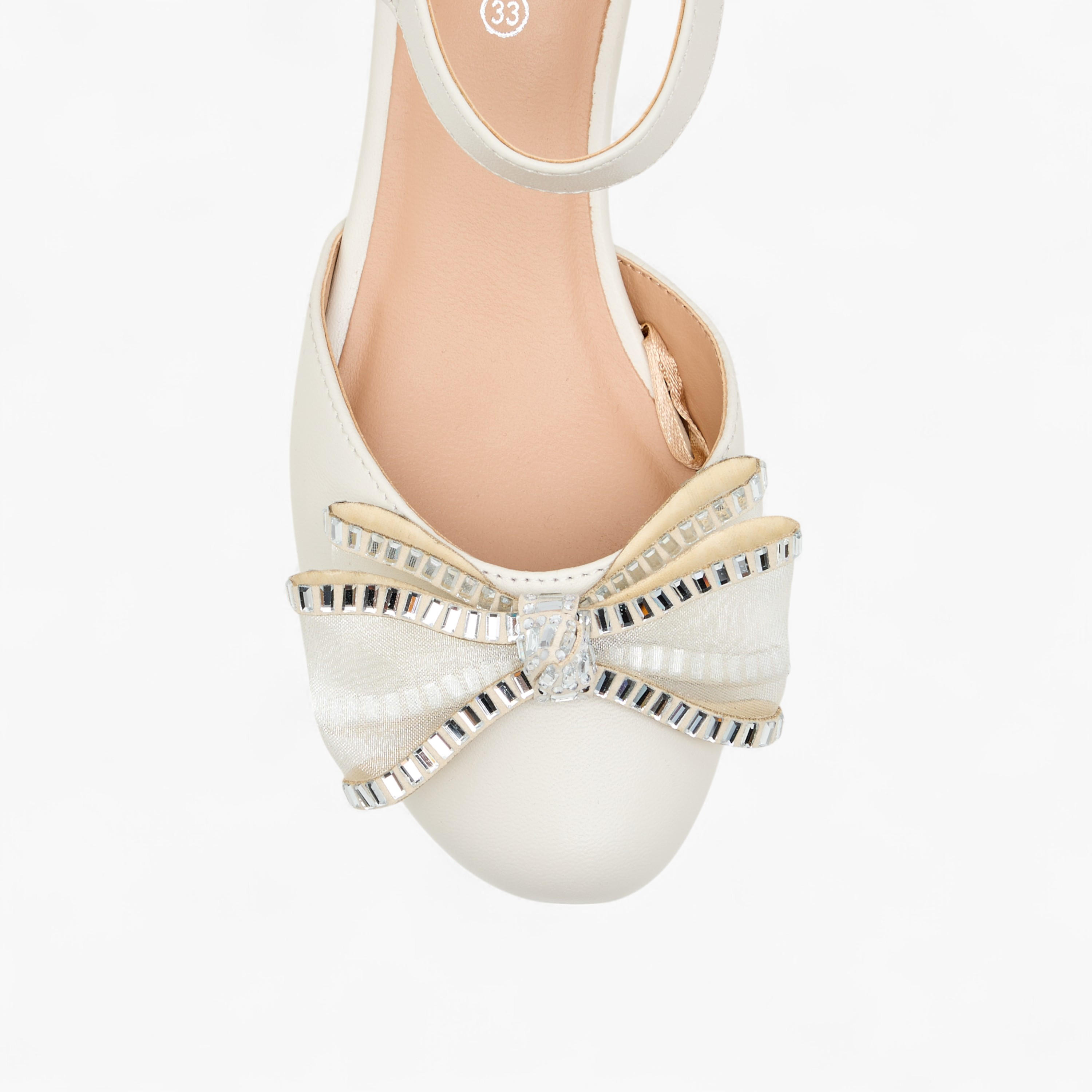 Pablosky Girls' Bow Embellished Sandals with Hook and Loop Closure-girls-shoes-sandals-image-4