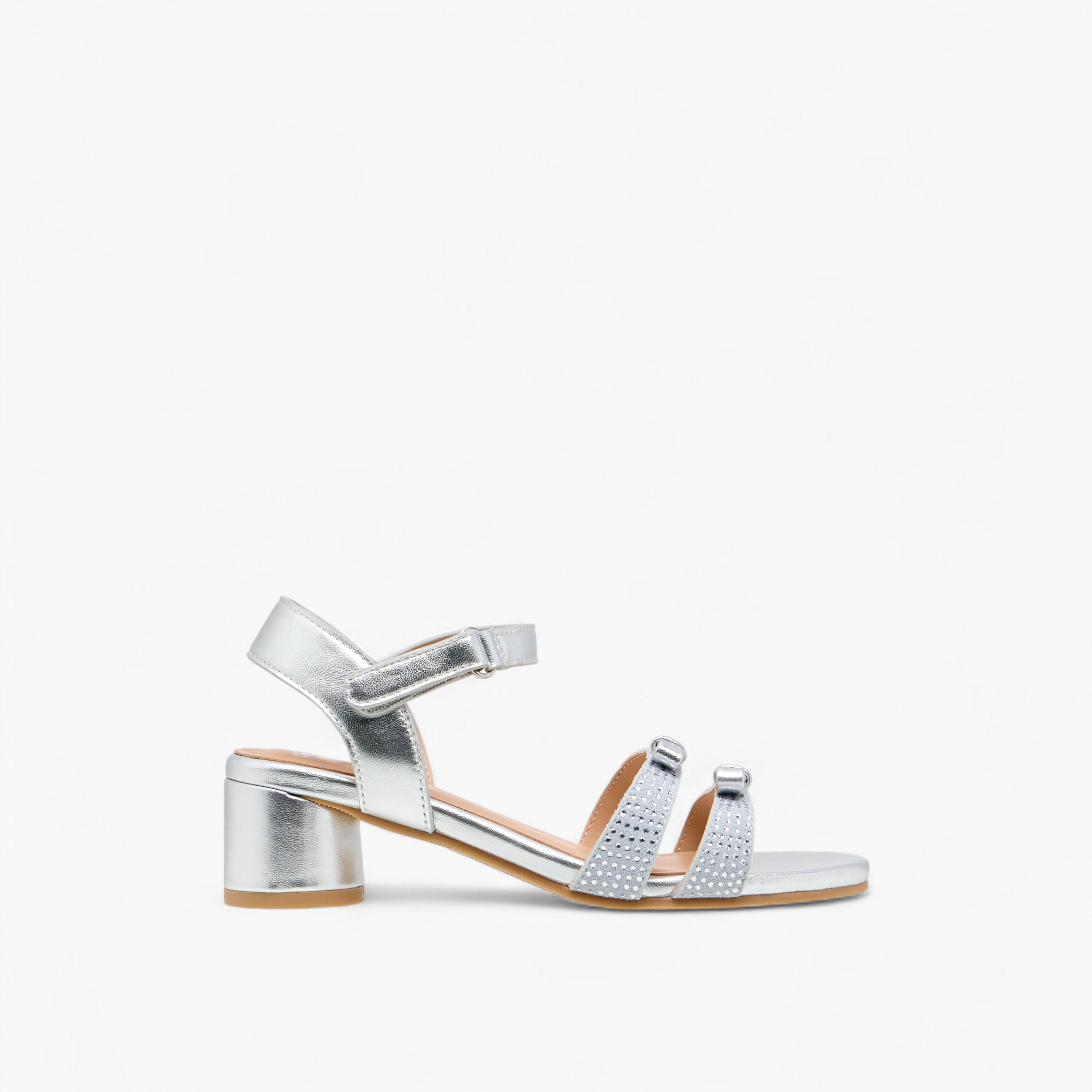 Pablosky Girls' Bow Detail Block Heeled Sandals with Hook and Loop Closure-girls-shoes-sandals-image-3