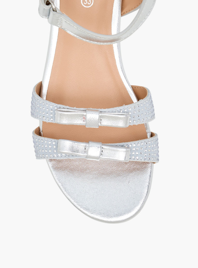 Pablosky Girls' Bow Detail Block Heeled Sandals with Hook and Loop Closure-girls-shoes-sandals-image-4