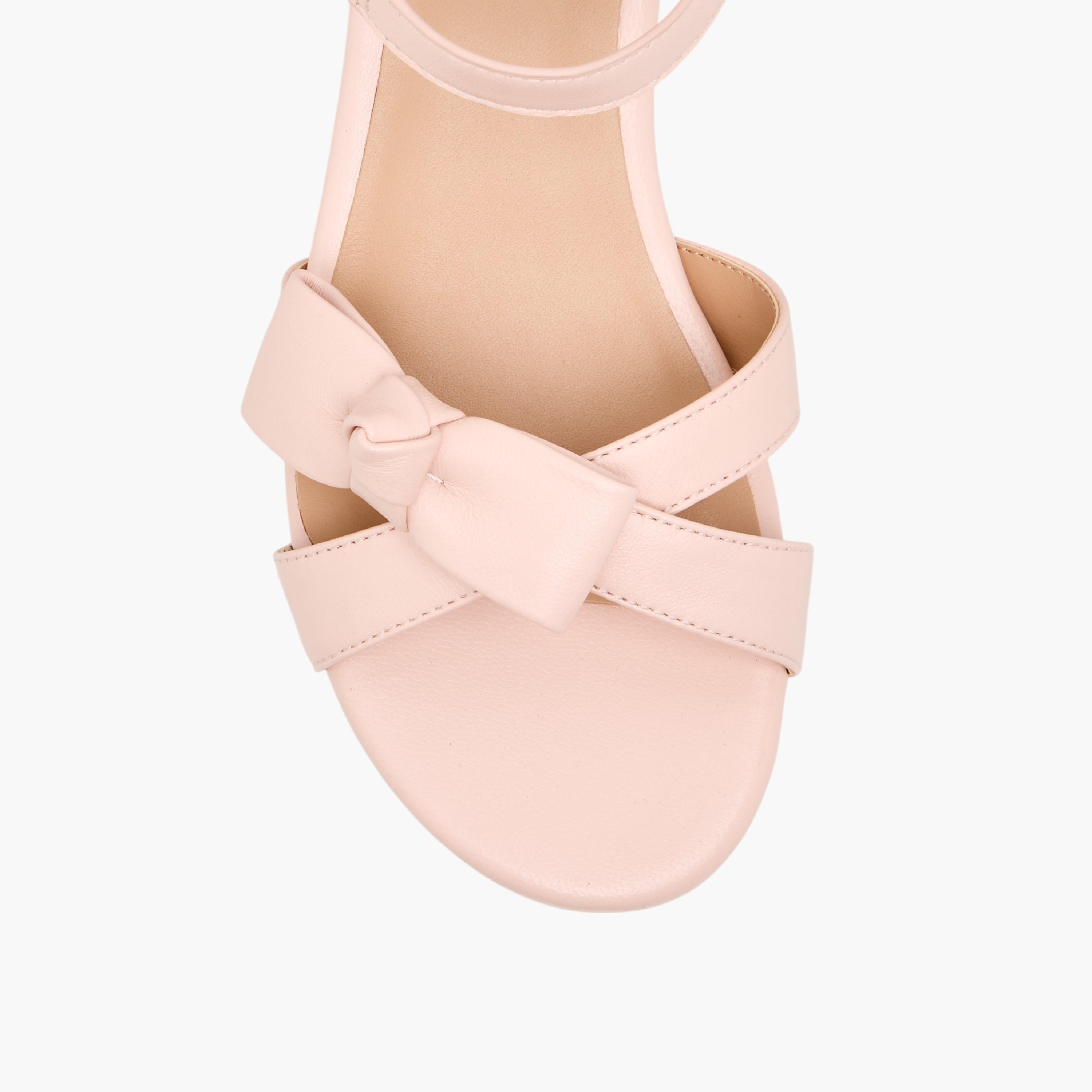 Pablosky Girls' Bow Detail Block Heeled Sandals with Hook and Loop Closure-girls-shoes-sandals-image-4