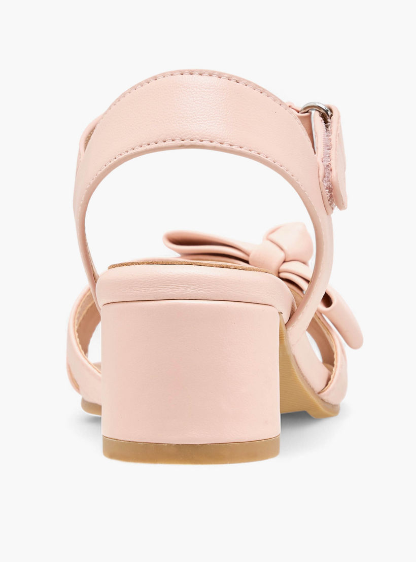 Pablosky Girls' Bow Detail Block Heeled Sandals with Hook and Loop Closure-girls-shoes-sandals-image-5