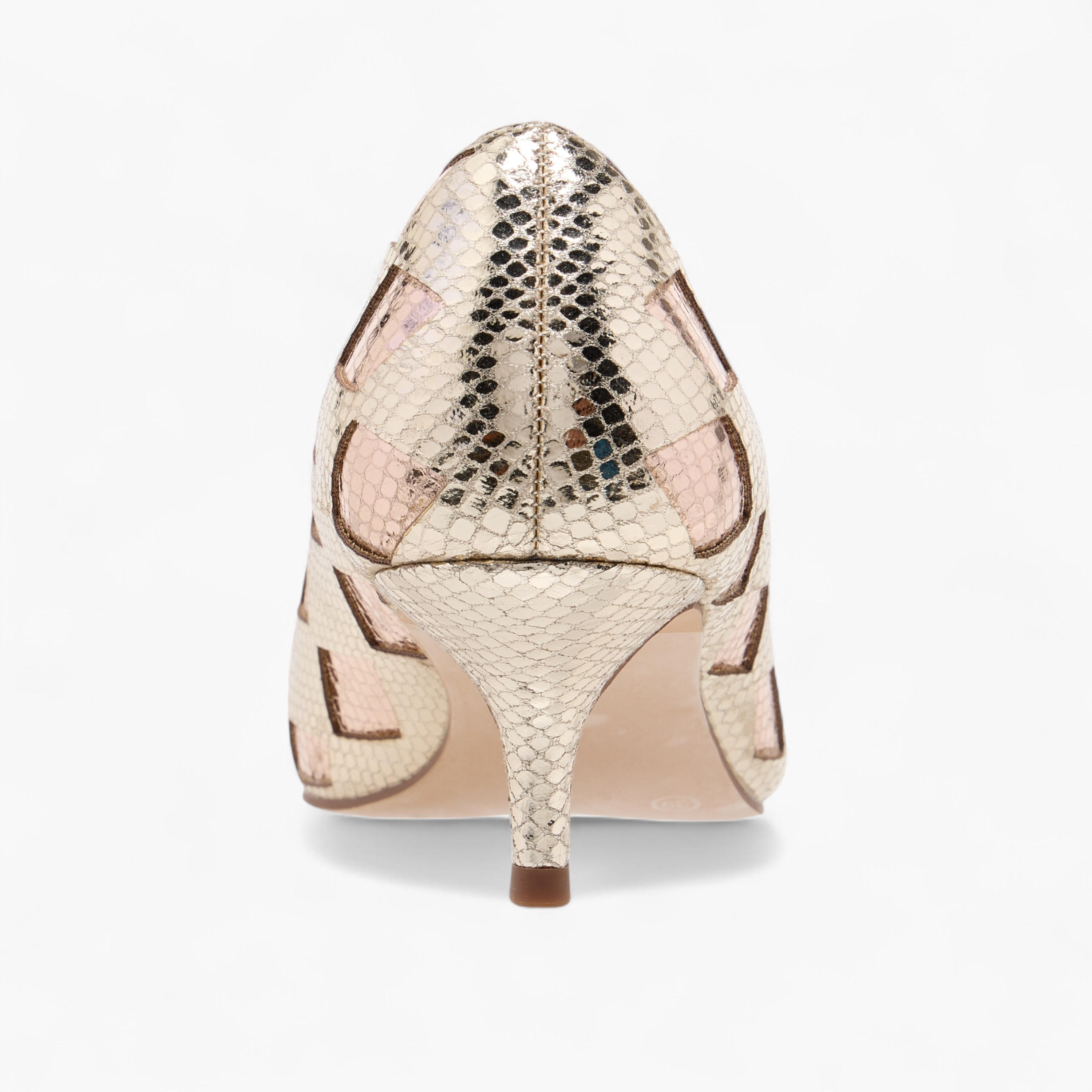 Elle Women's Textured Pointed Toe Pumps with Kitten Heels-women-shoes-heels-image-5