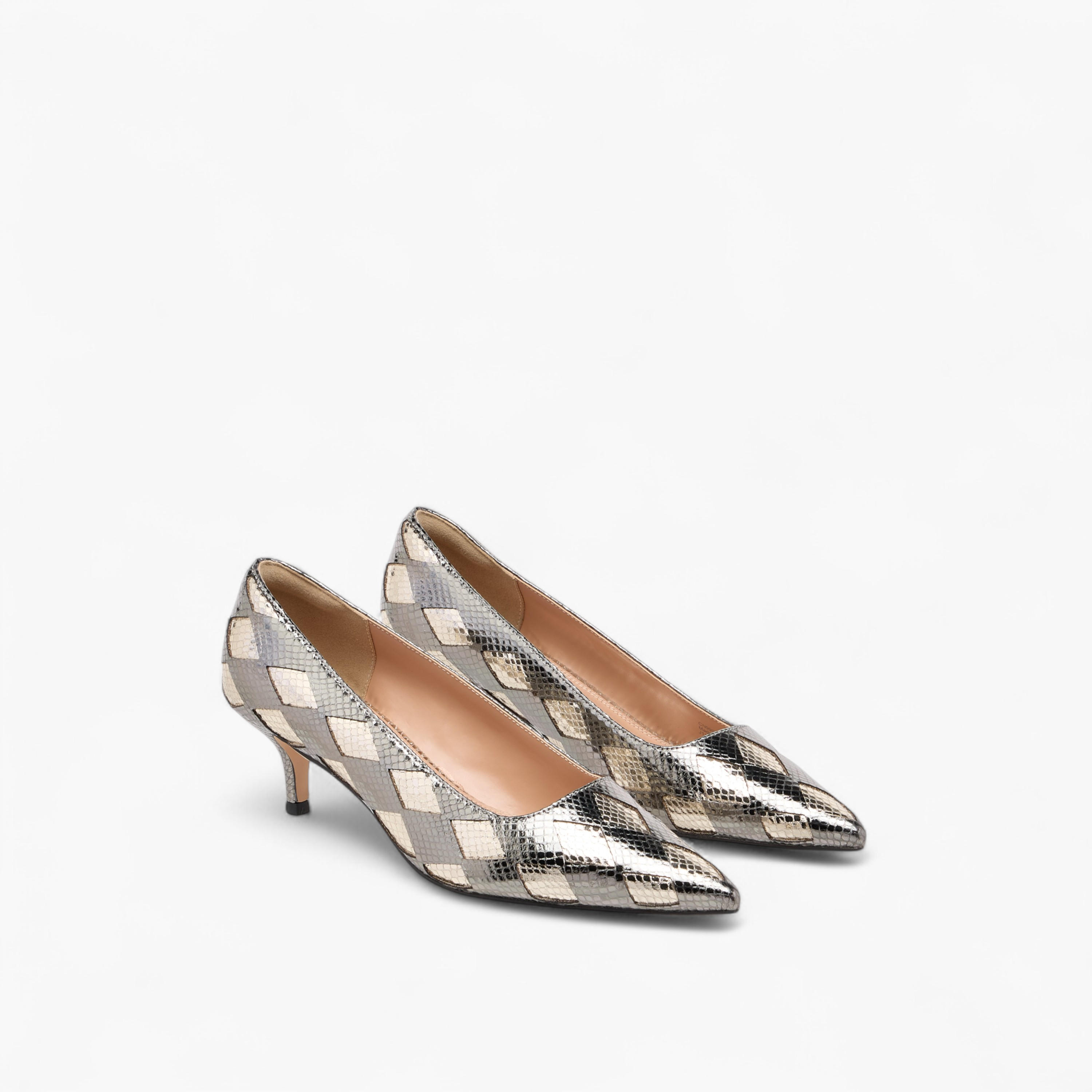 Elle Women's Textured Pointed Toe Pumps with Kitten Heels-women-shoes-heels-image-1