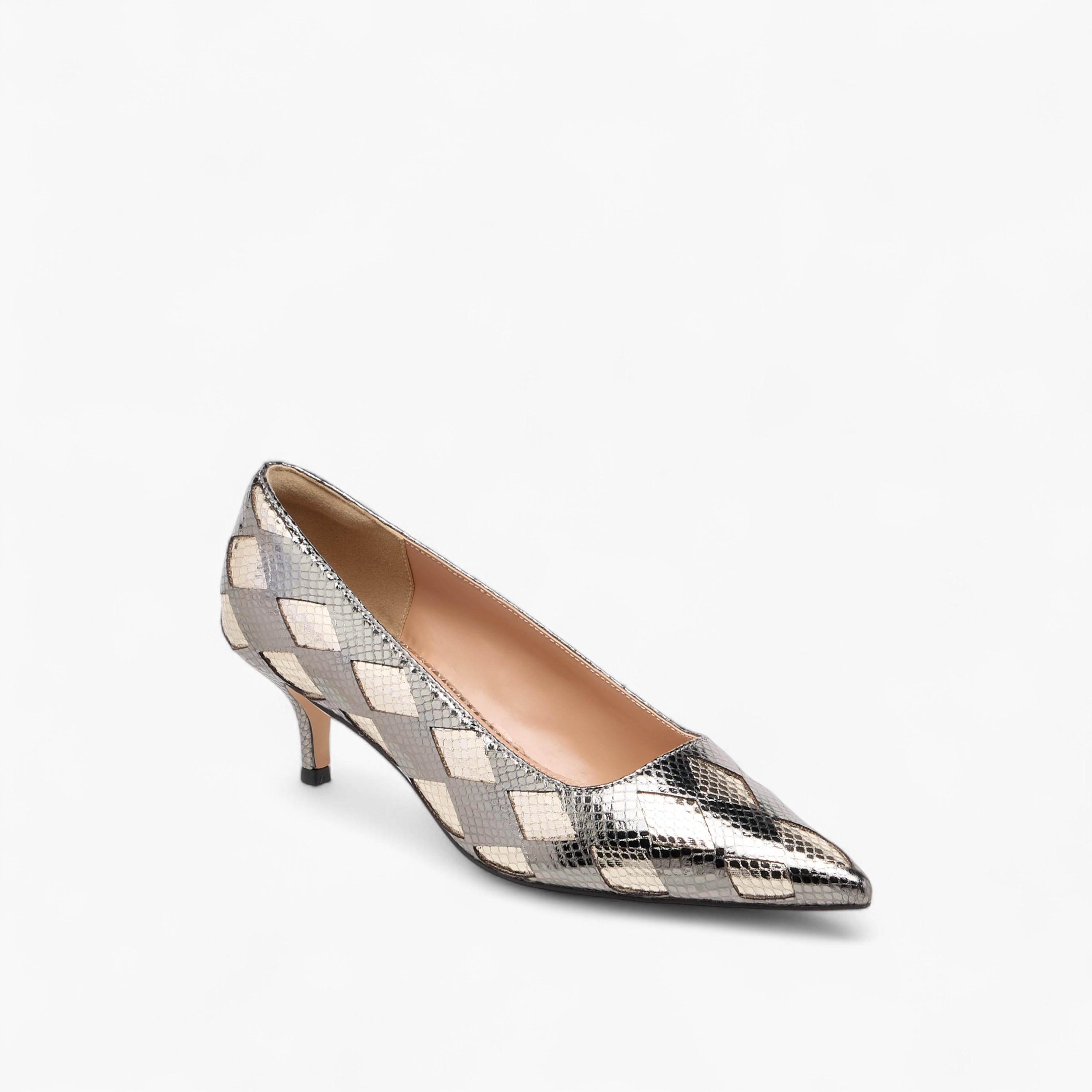 Elle Women's Textured Pointed Toe Pumps with Kitten Heels-women-shoes-heels-image-2