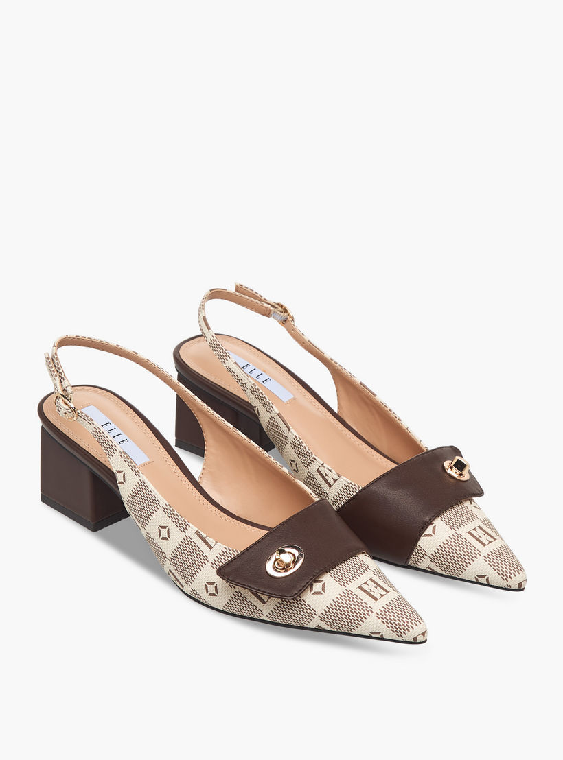 حذاء سهل الارتداء بطبعات دامييه مونوجرام وكعب سميك للنساء من إيل-women-shoes-sandals-heeled-image-1