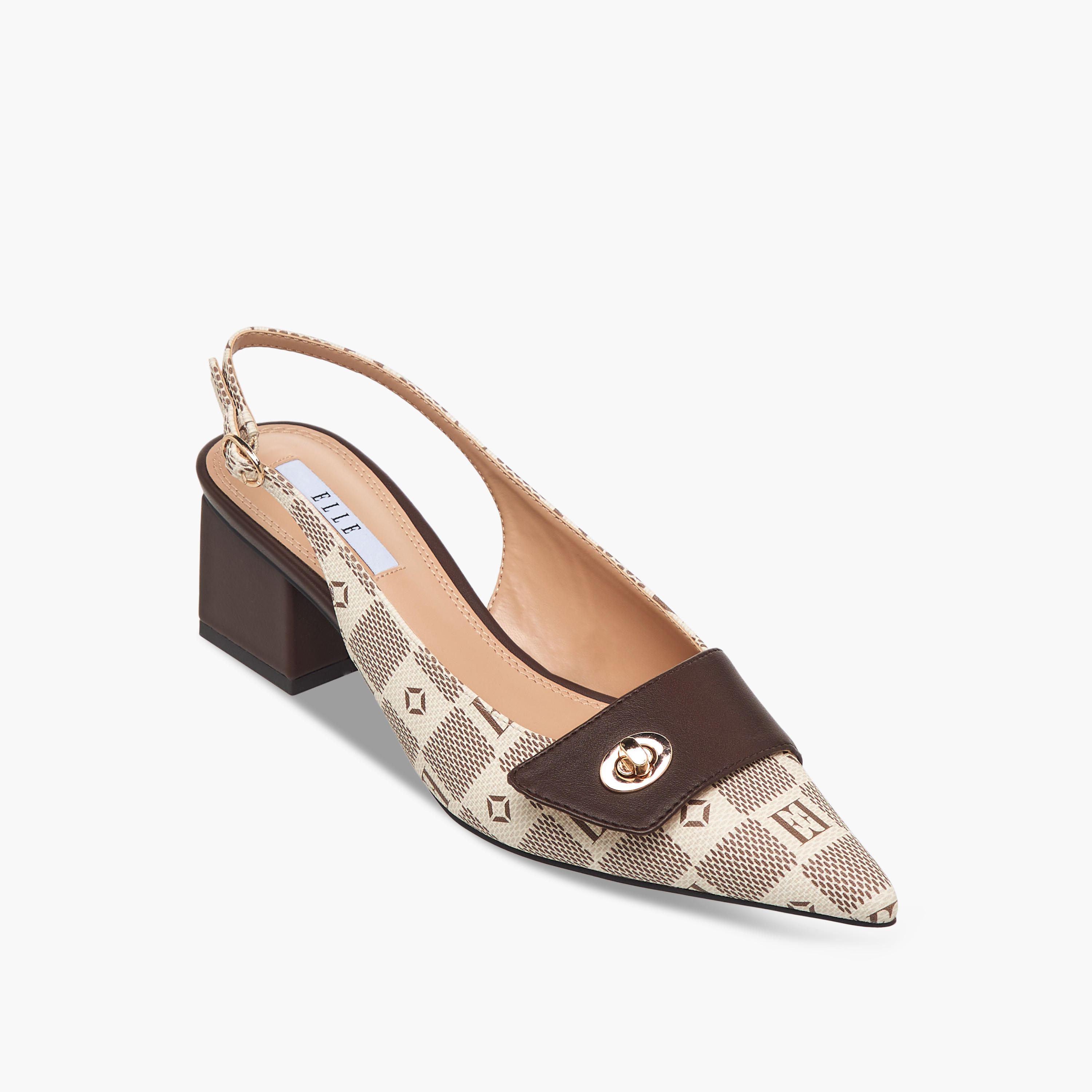 حذاء سهل الارتداء بطبعات دامييه مونوجرام وكعب سميك للنساء من إيل-women-shoes-sandals-heeled-image-3