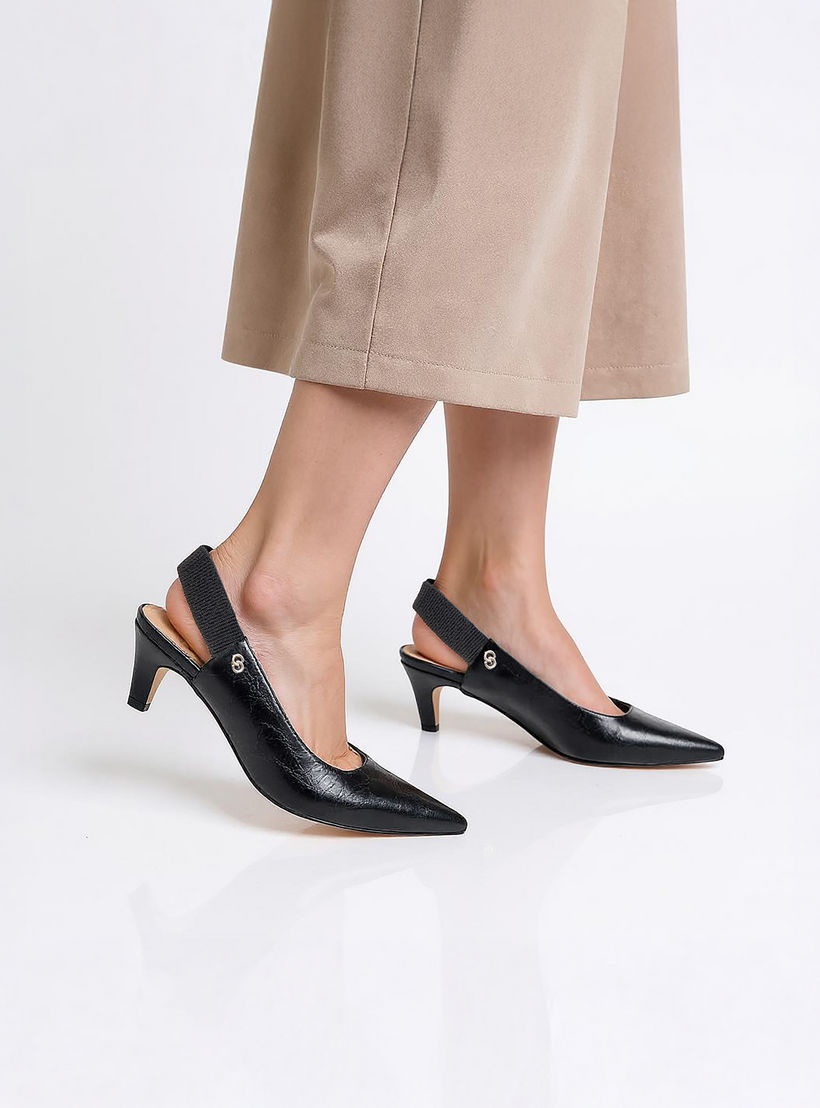 حذاء سادة بكعب صغير وحزام خلفي للنساء من سيليست-women-shoes-heels-image-5