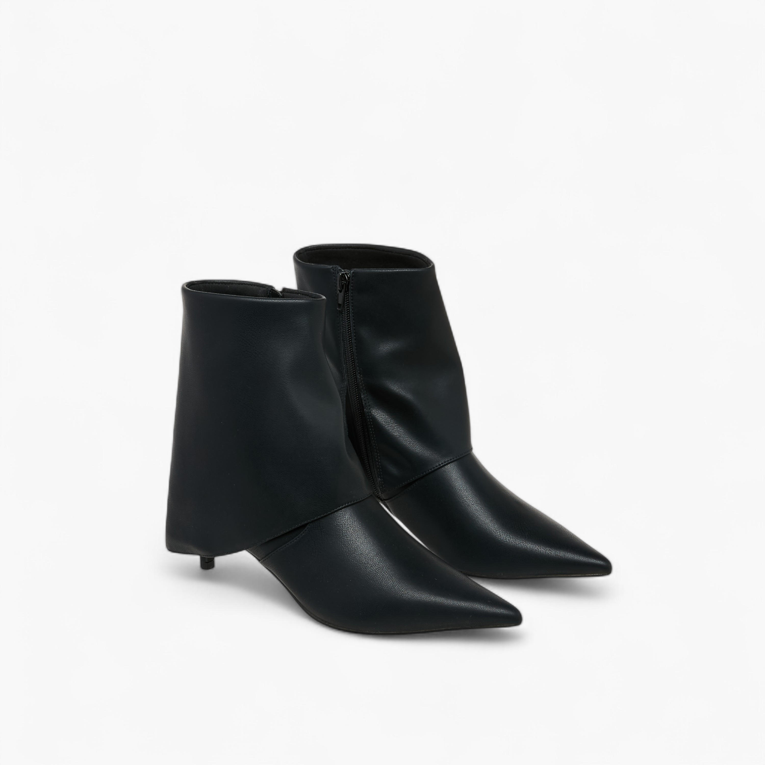 Celeste Women's Solid Ankle Boots with Zip Closure and Kitten Heels-women-shoes-boots-image-1