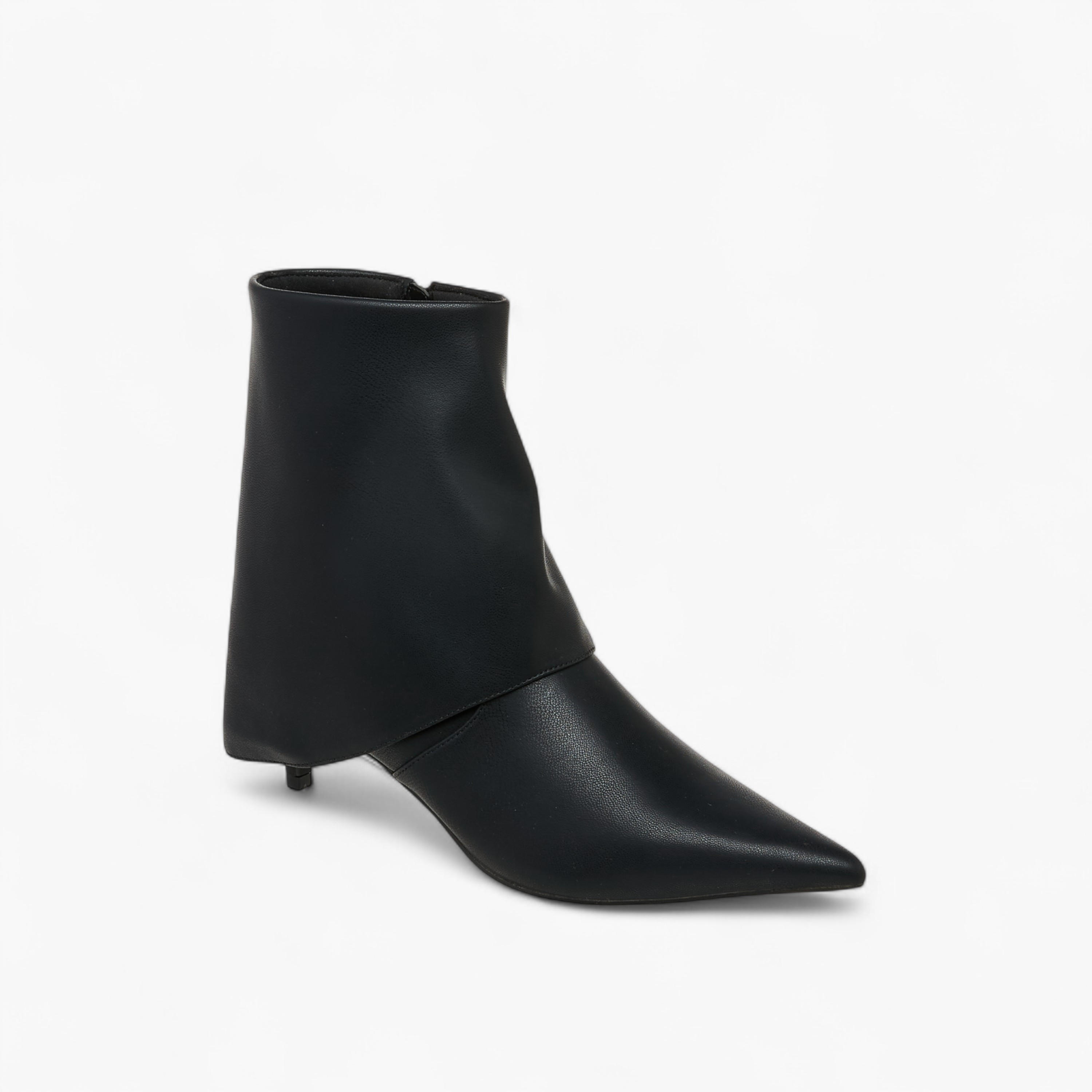Celeste Women's Solid Ankle Boots with Zip Closure and Kitten Heels-women-shoes-boots-image-2