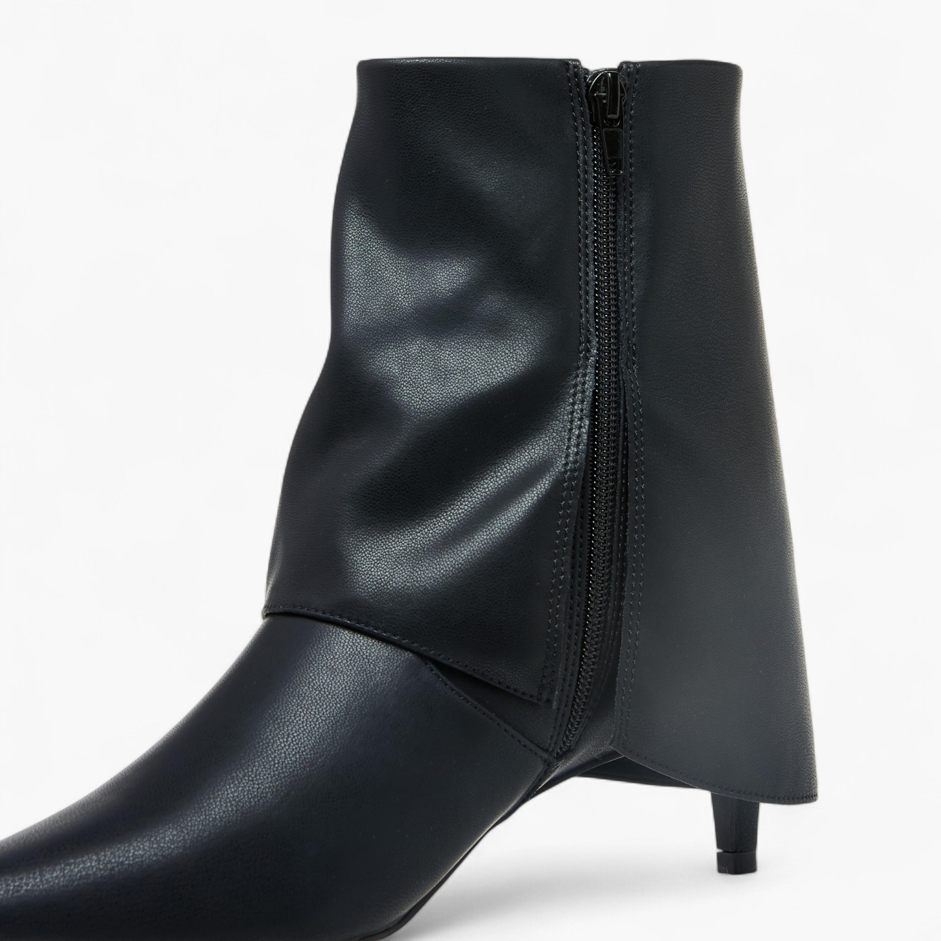 Celeste Women's Solid Ankle Boots with Zip Closure and Kitten Heels-women-shoes-boots-image-4
