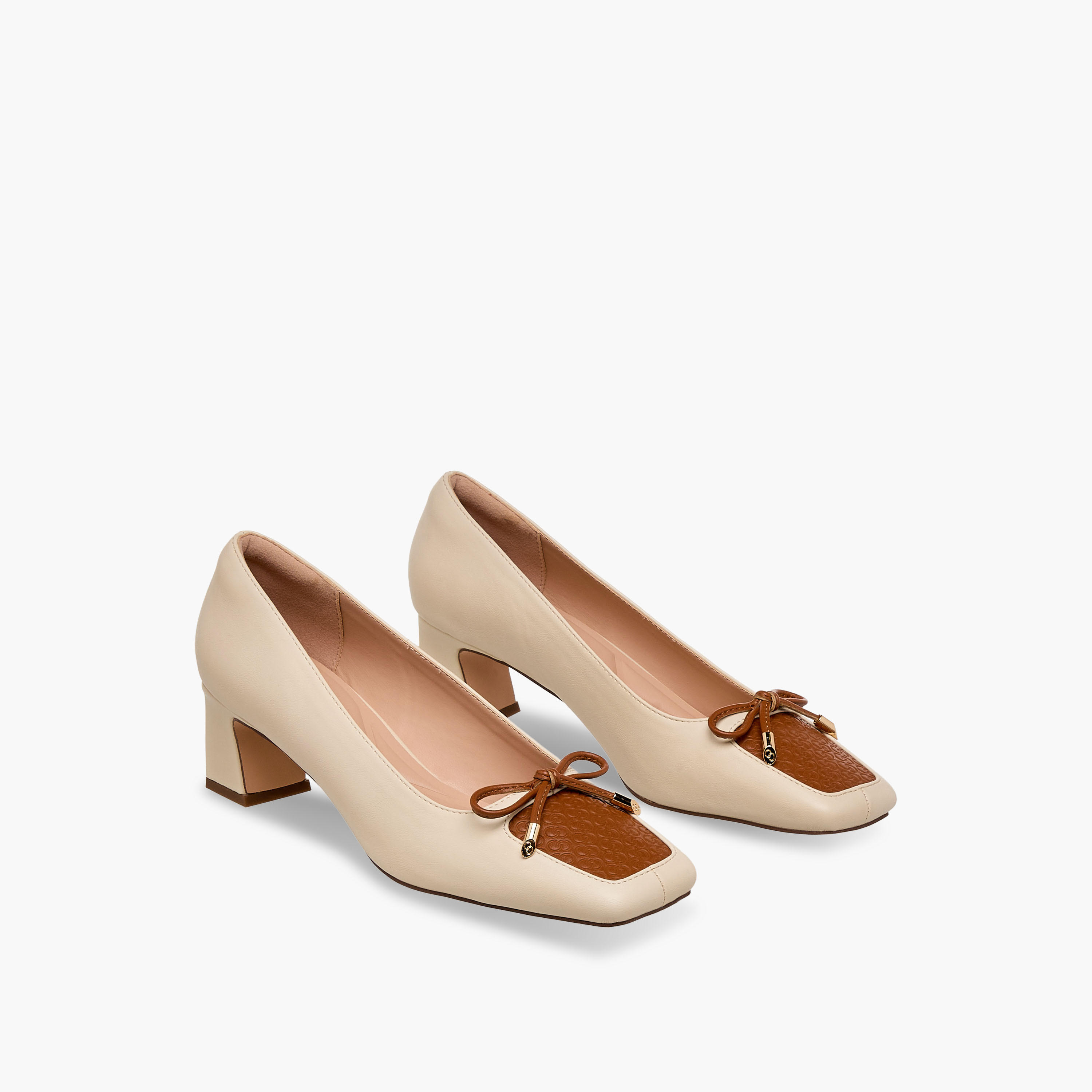 Celeste Women Logo Embossed Block Heel Pumps-women-shoes-heels-image-1