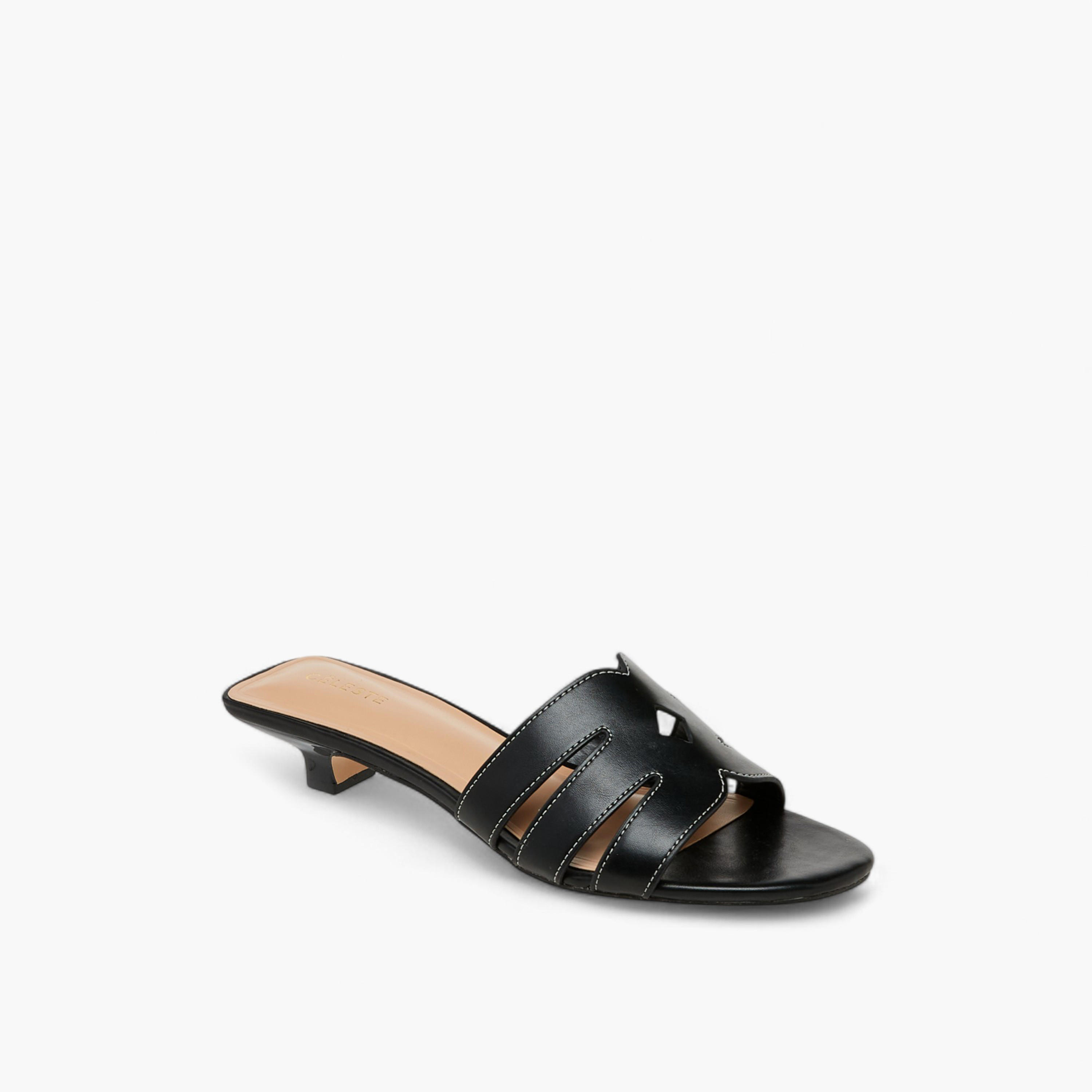 Celeste Women's Cutout Strap Slip-On Sandals with Kitten Heels-women-shoes-sandals-heeled-image-2