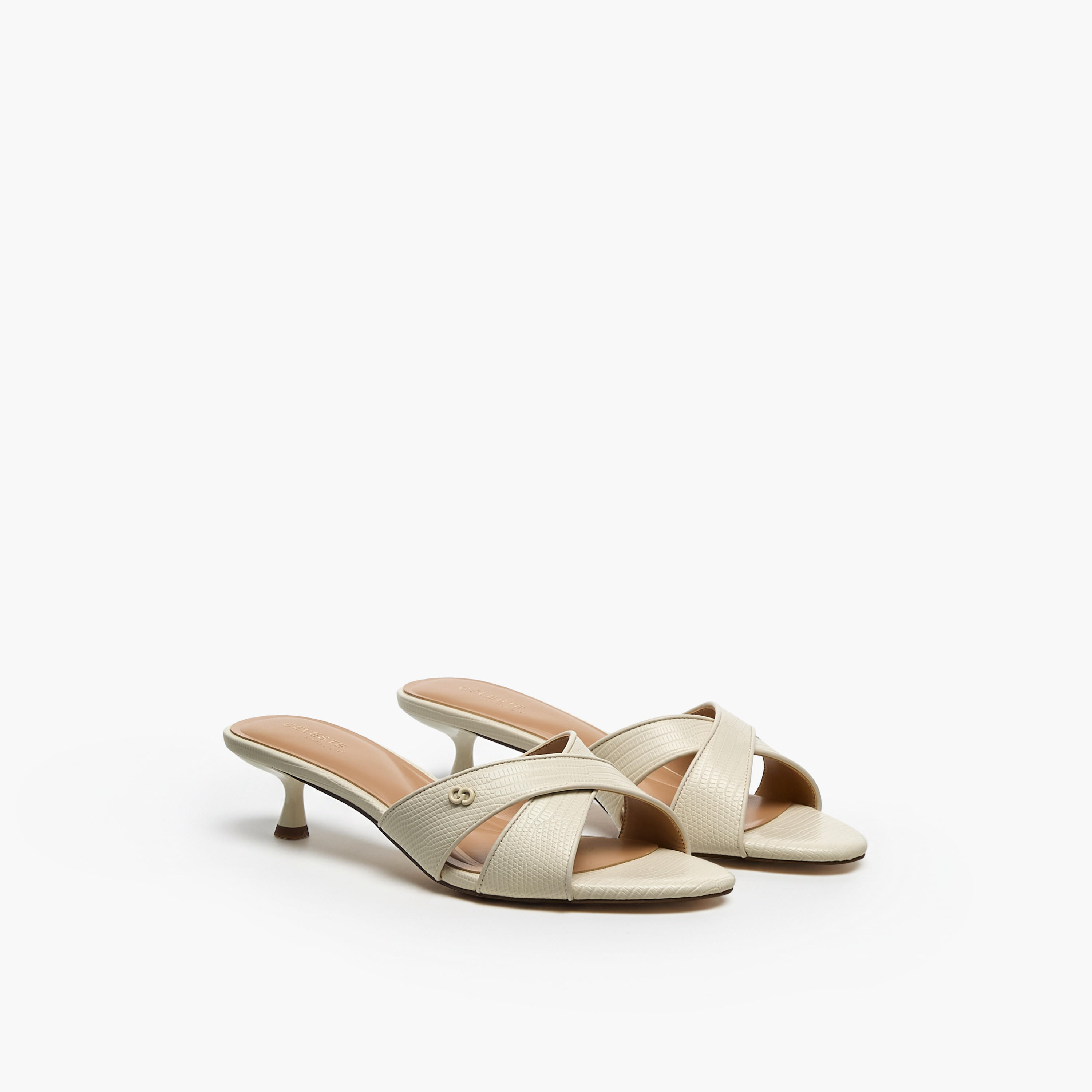 Celeste Women Cross Strap Slip-on Sandals with Kitten Heels-women-shoes-sandals-heeled-image-1