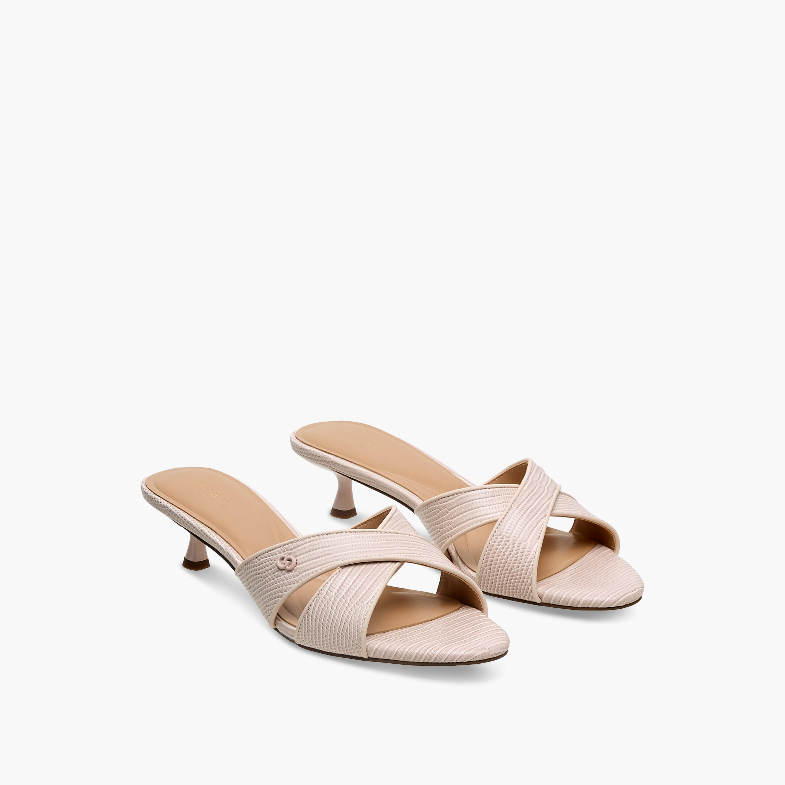 Celeste Women Cross Strap Slip-on Sandals with Kitten Heels-women-shoes-sandals-heeled-image-1