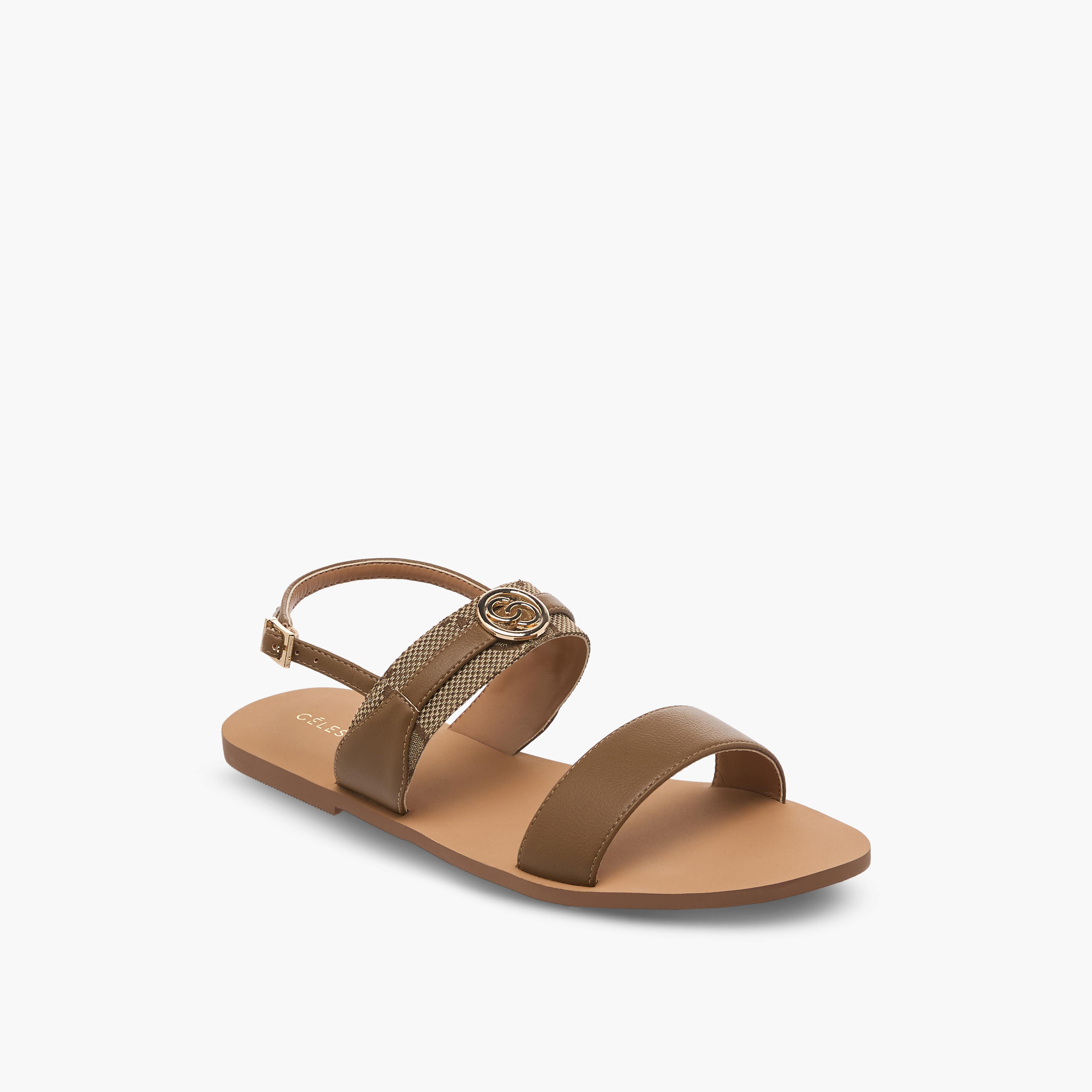 Celeste Women Printed Buckle Closure Sandals-women-shoes-flats-sandals-image-2