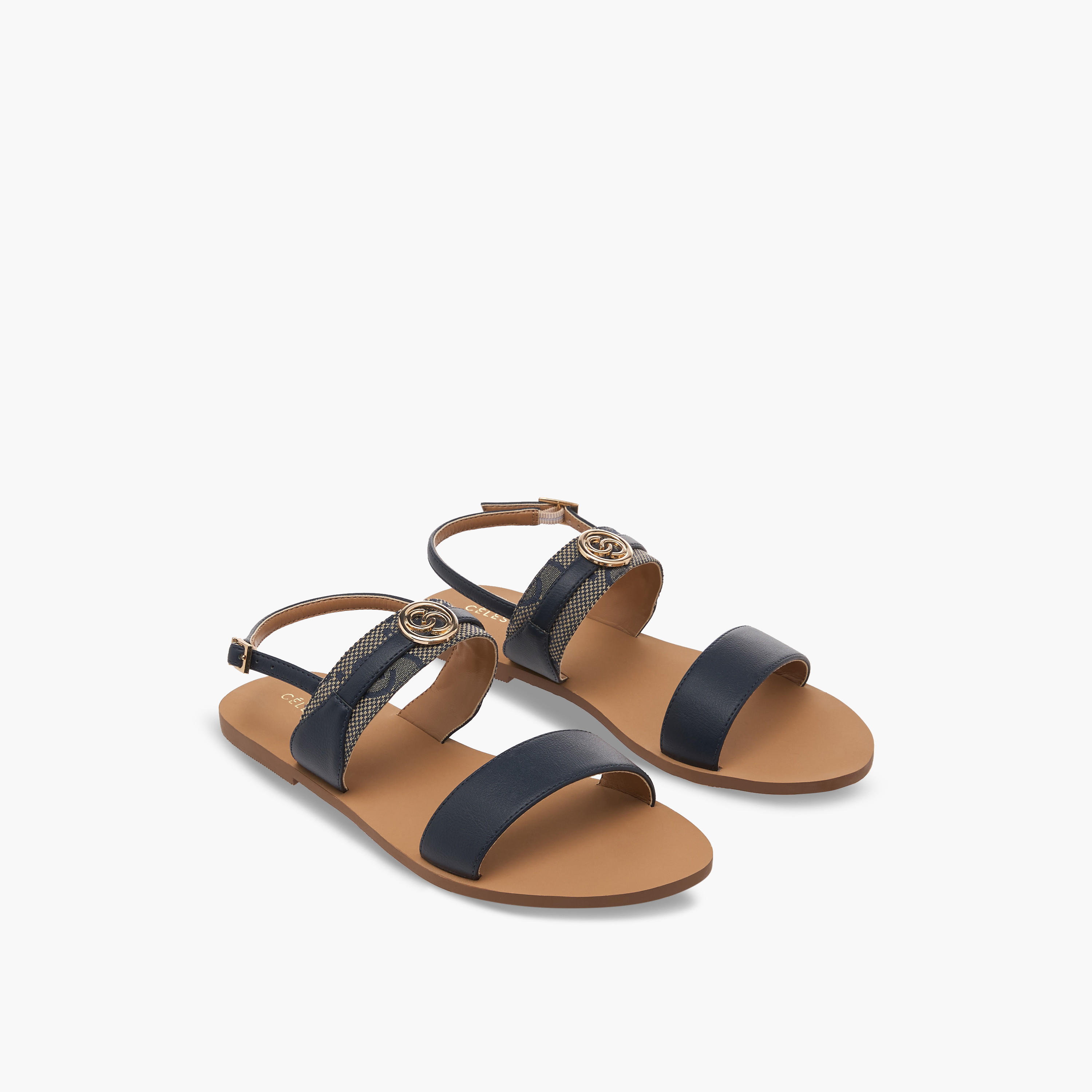 Celeste Women Printed Buckle Closure Sandals-women-shoes-flats-sandals-image-1