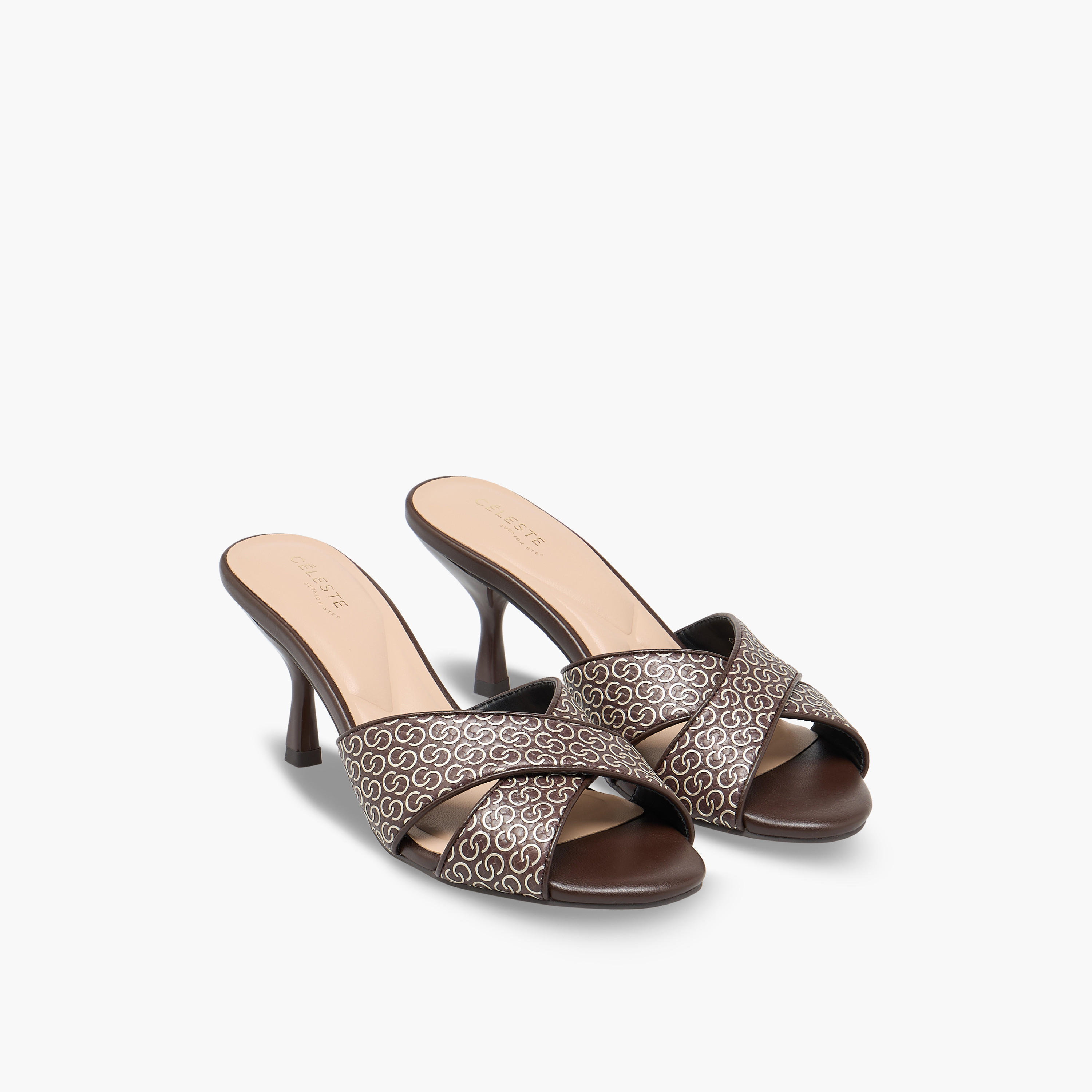 صندل بكعب رفيع وطبعات مونوجرام للنساء من سيليست-women-shoes-sandals-heeled-image-1