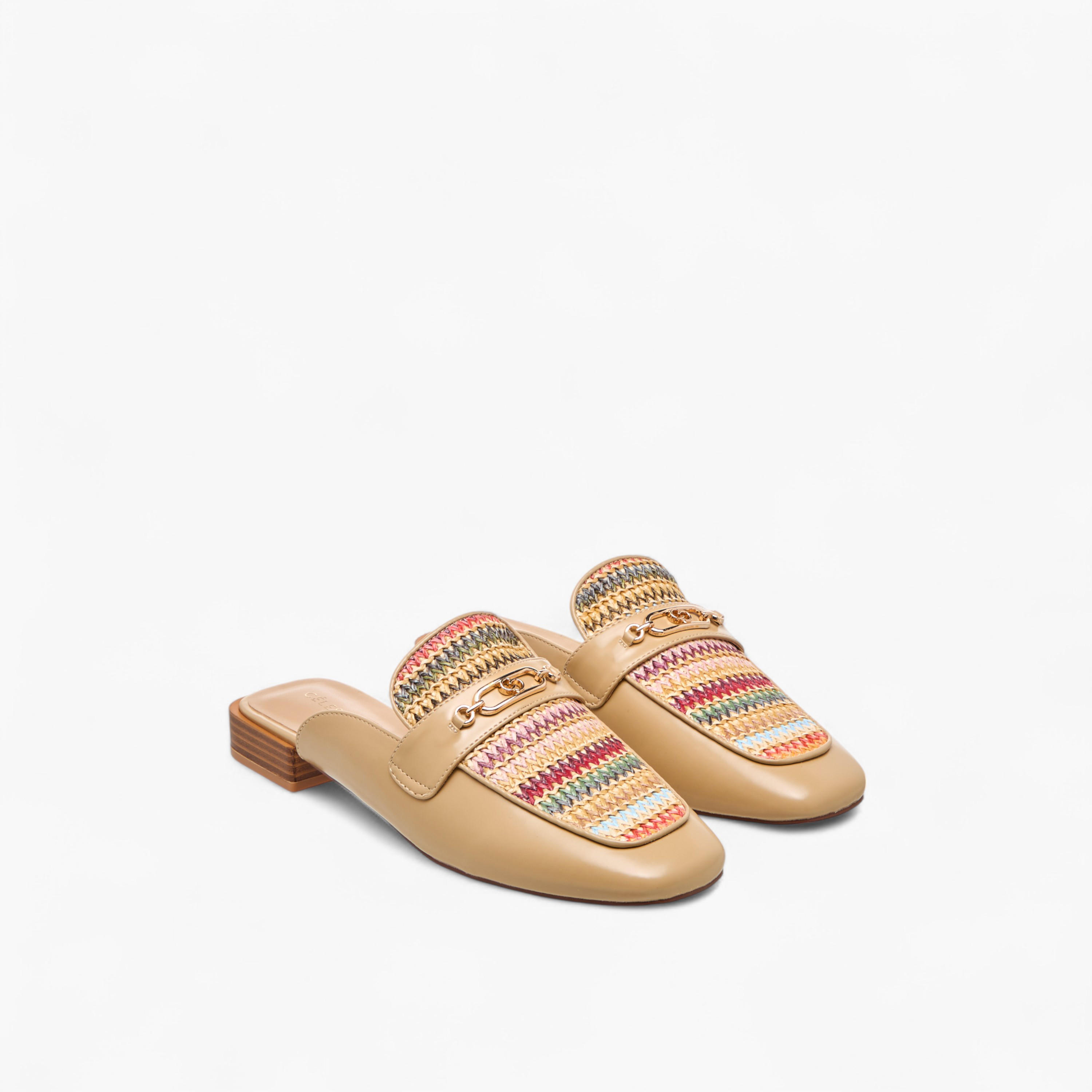 Celeste Women's Embroidered Slip-On Mules with Metal Accent-women-shoes-flats-mules-image-1