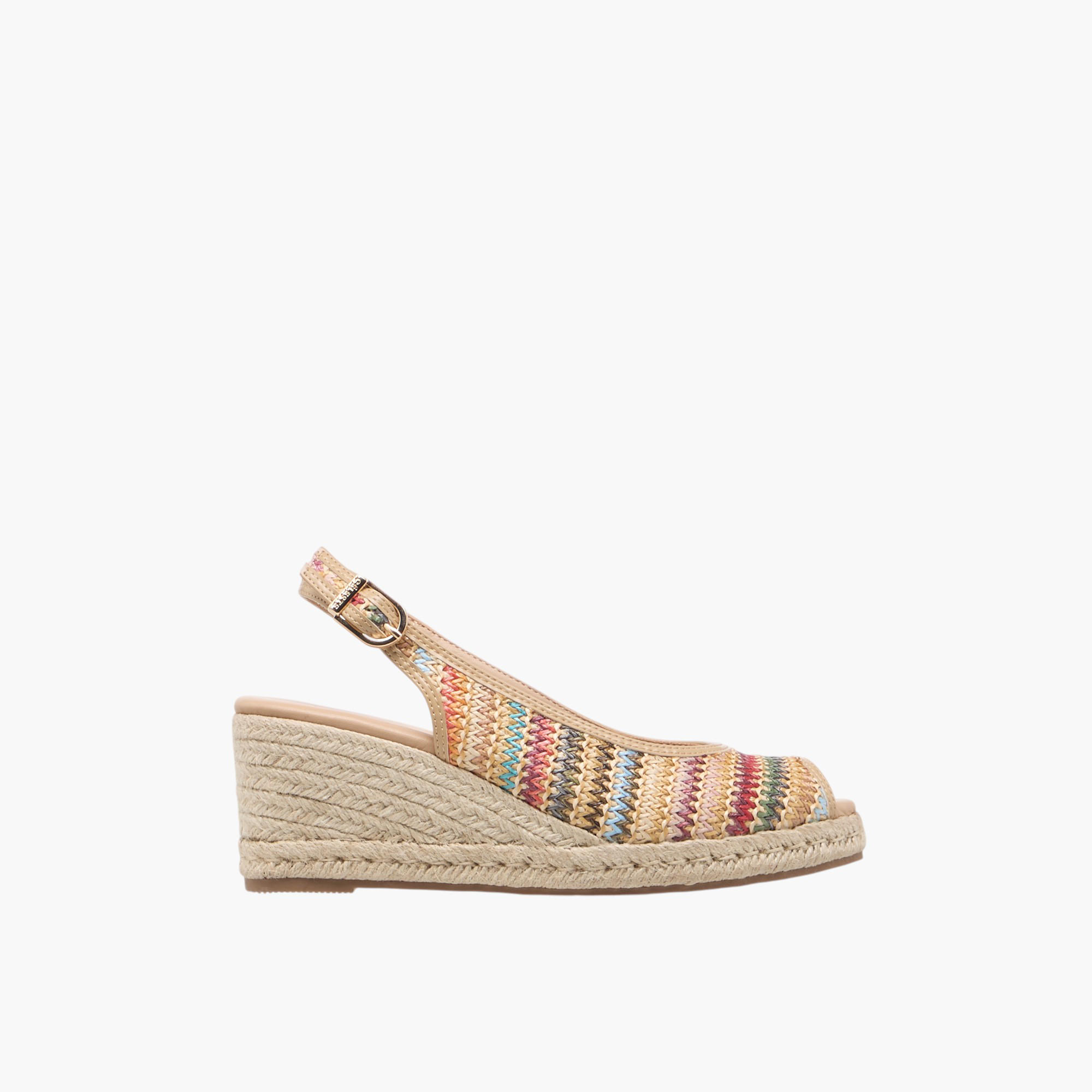 صندل بارز الملمس بكعب ويدج وزينة إبزيم للنساء من سيليست-women-shoes-sandals-heeled-image-3