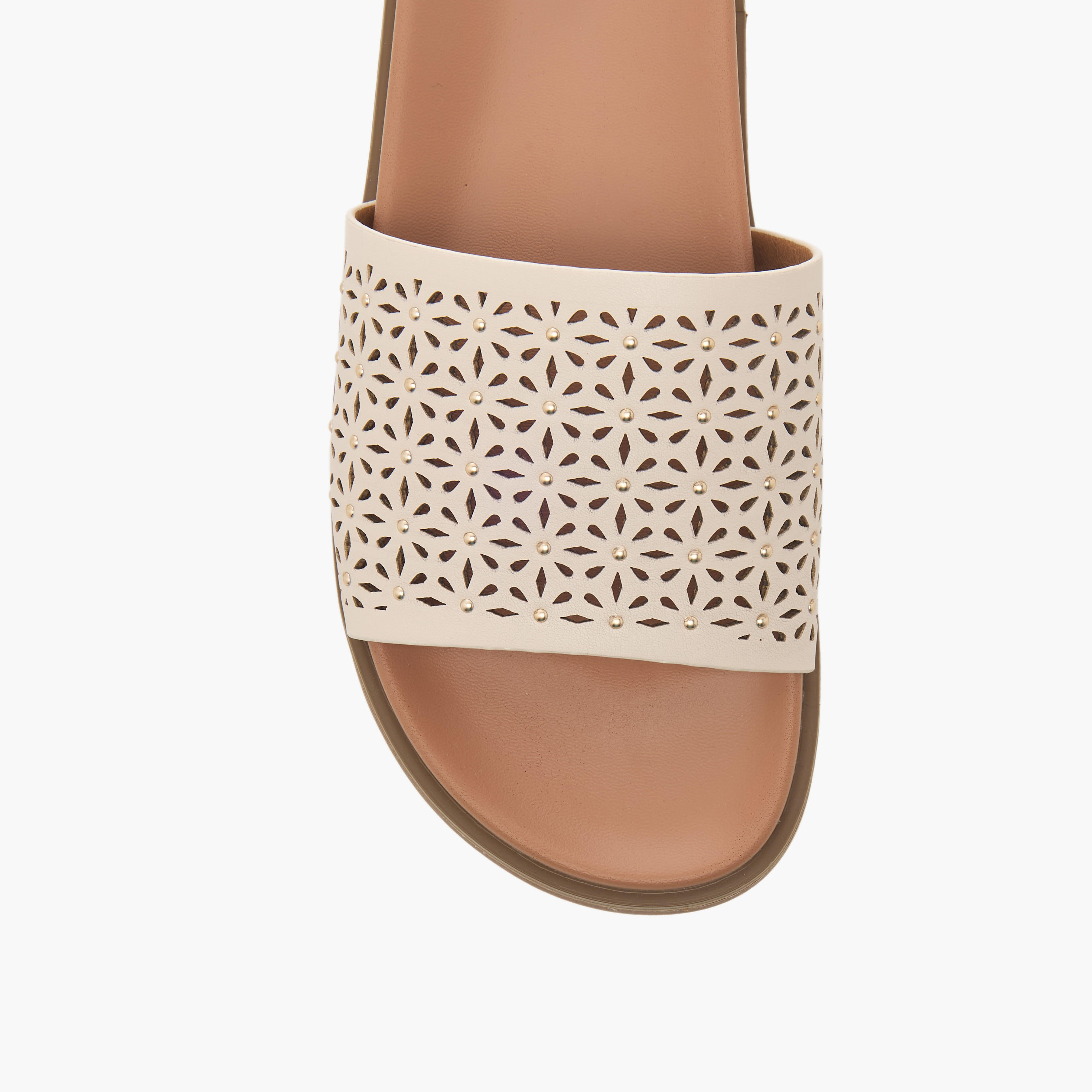 Celeste Women Laser Cut Textured Flat Sandals-women-shoes-flats-sandals-image-4