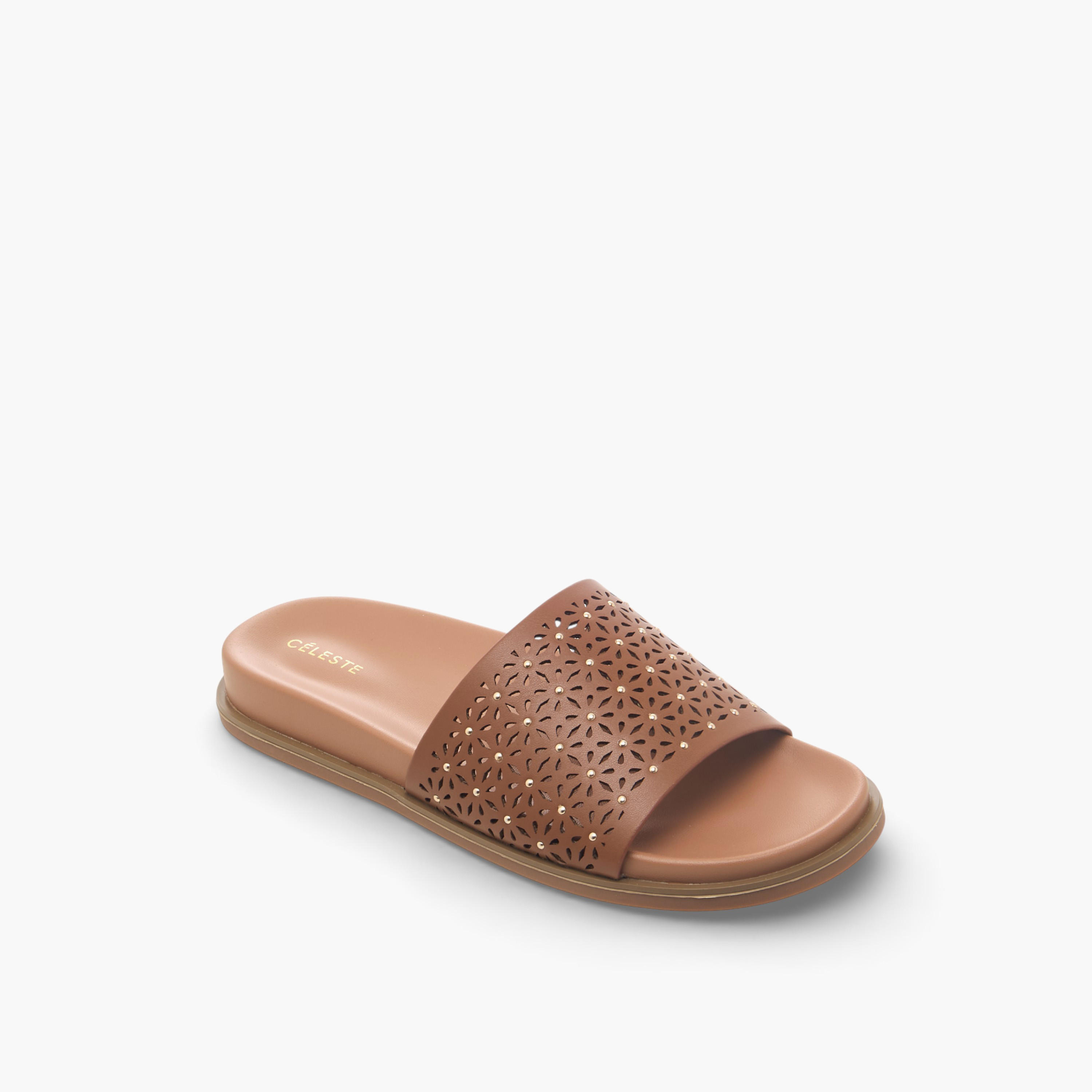 Celeste Women Laser Cut Textured Flat Sandals-women-shoes-flats-sandals-image-2