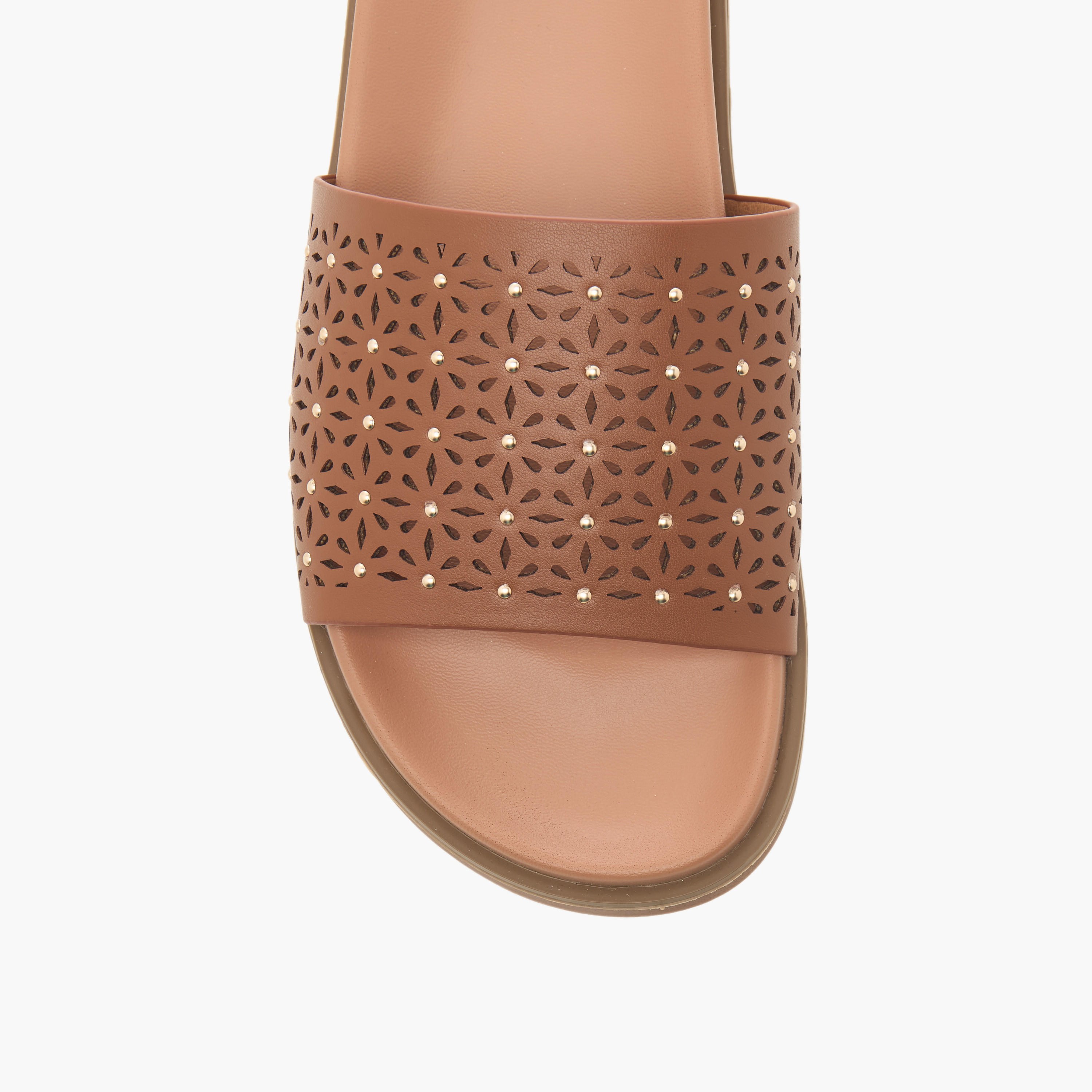 Celeste Women Laser Cut Textured Flat Sandals-women-shoes-flats-sandals-image-4