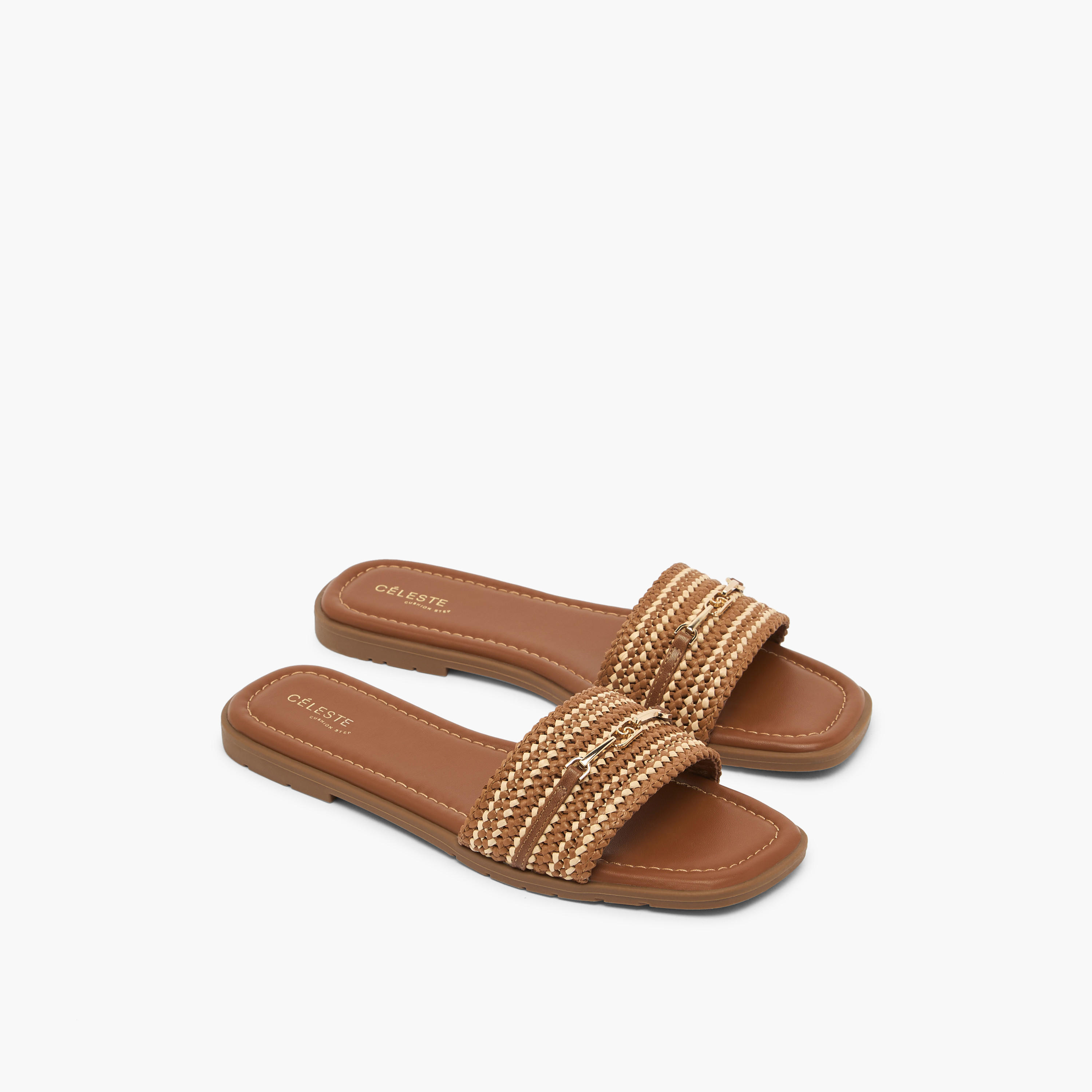 Celeste Women Textured Slide Sandals-women-shoes-sandals-flats-image-1