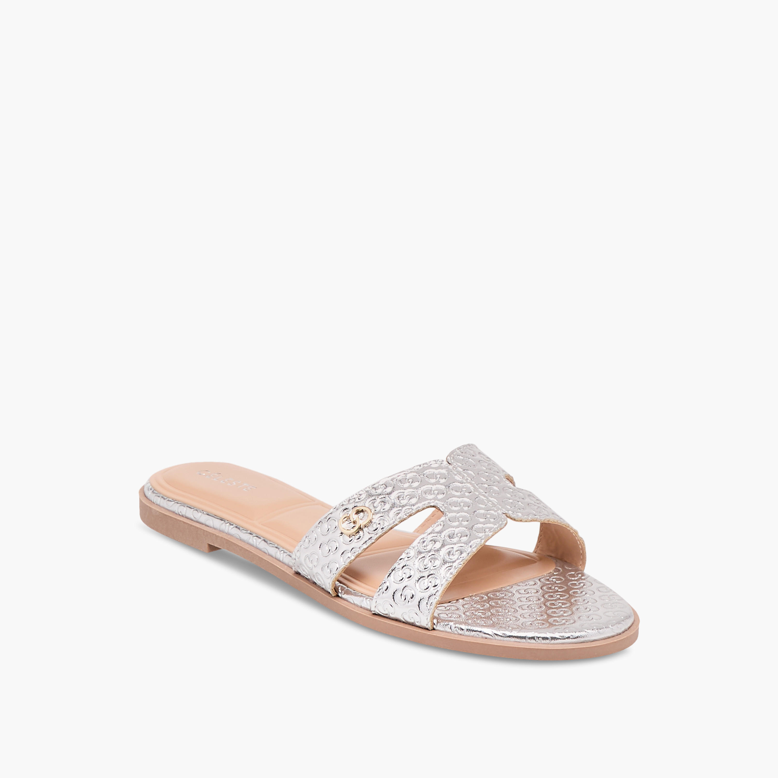 Celeste Women's Monogram Emobossed Slip-On Flat Sandals-women-shoes-flats-sandals-image-2