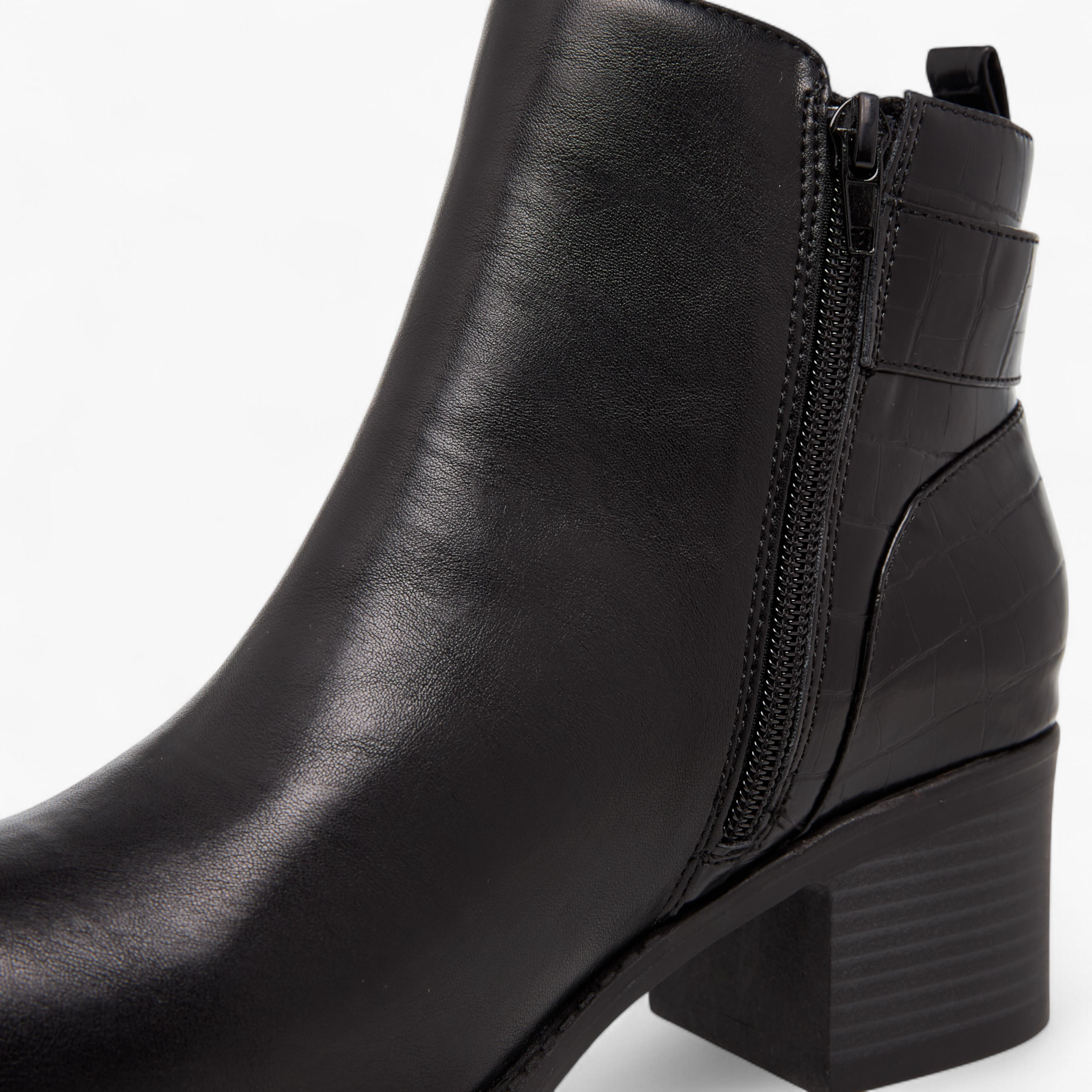 Celeste Women's Buckle Detail Ankle Boots with Zip Closure-women-shoes-boots-image-5