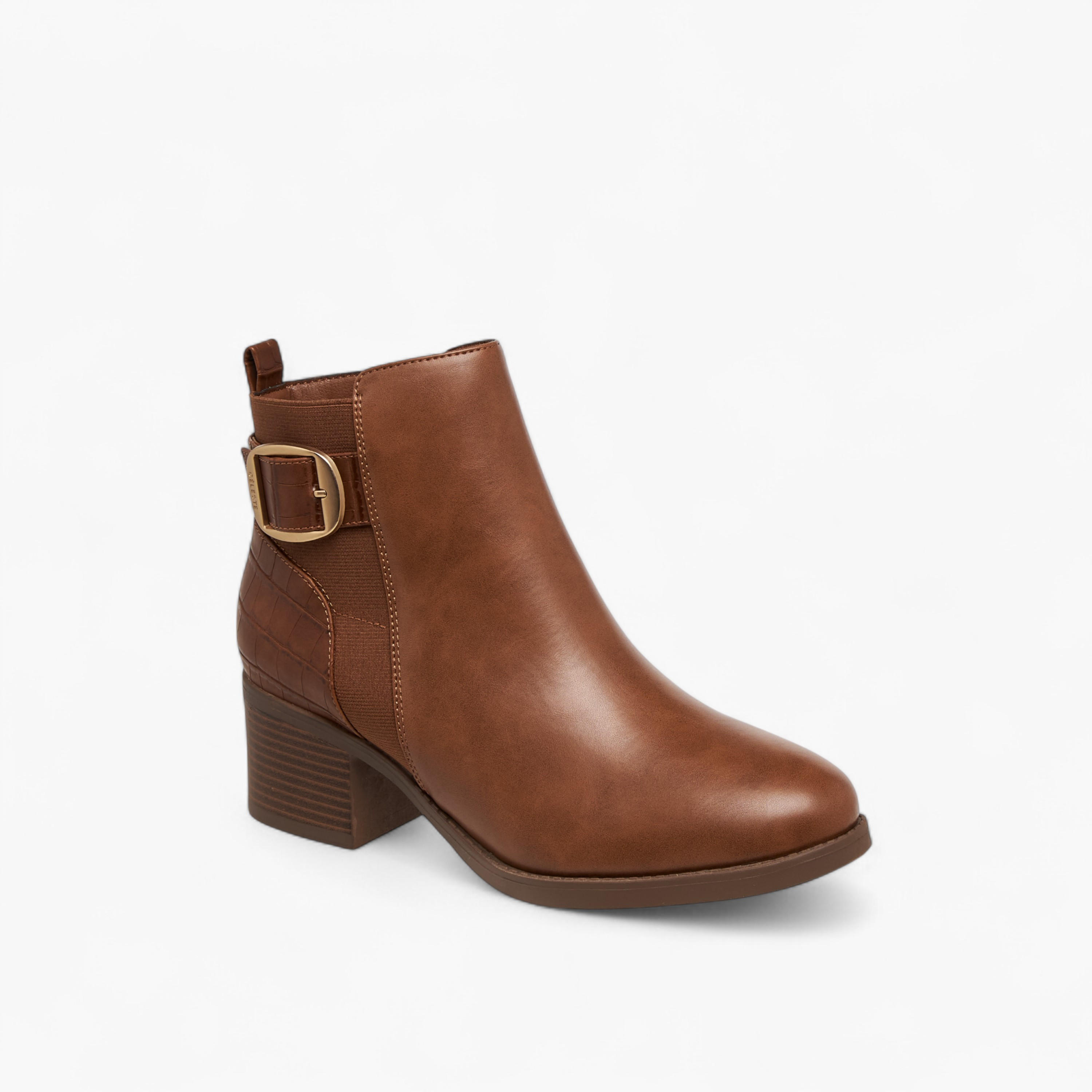 Celeste Women's Buckle Detail Ankle Boots with Zip Closure-women-shoes-boots-image-2