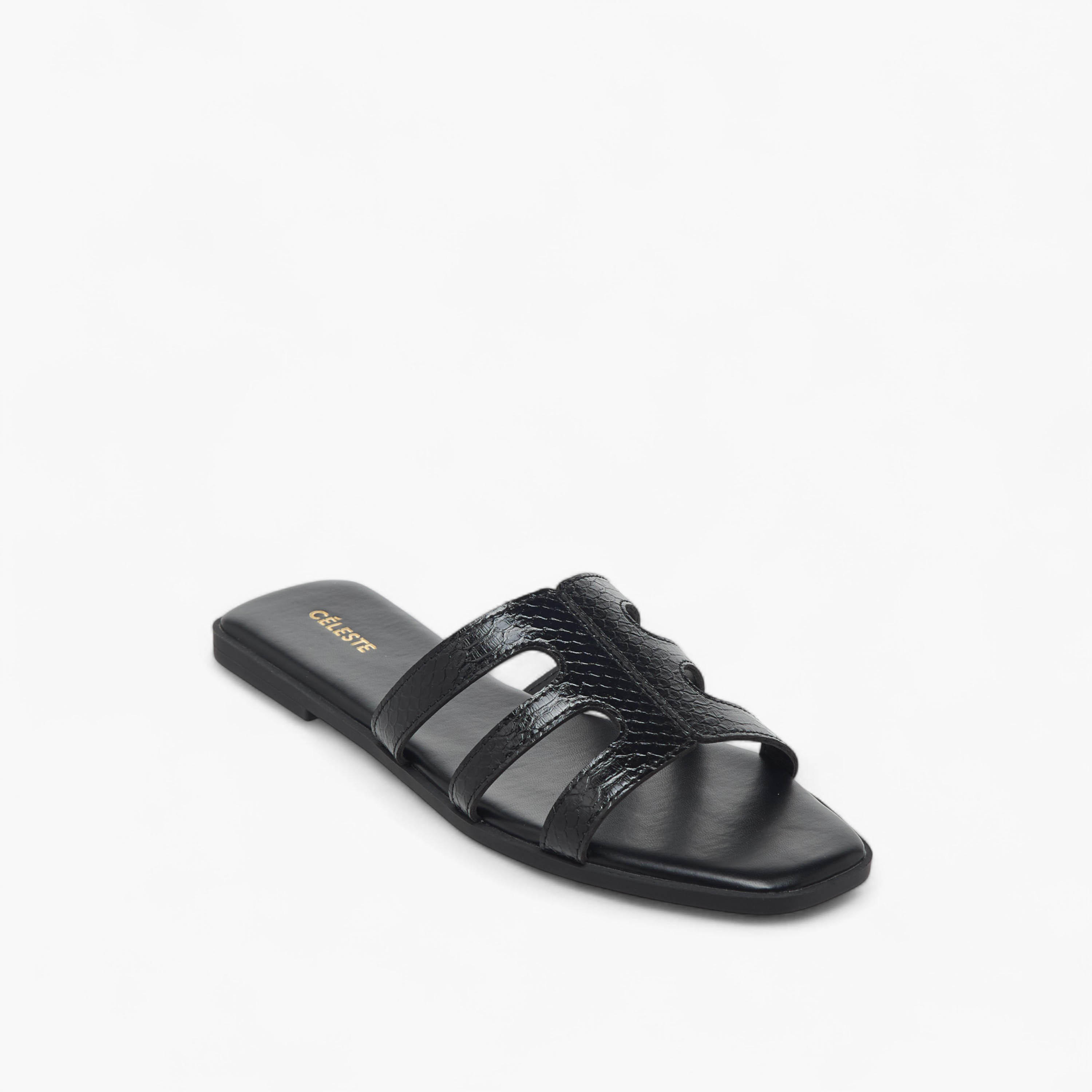 Celeste Women's Textured Cut-Out Detail Slip-On Flat Sandals-women-shoes-flats-sandals-image-2