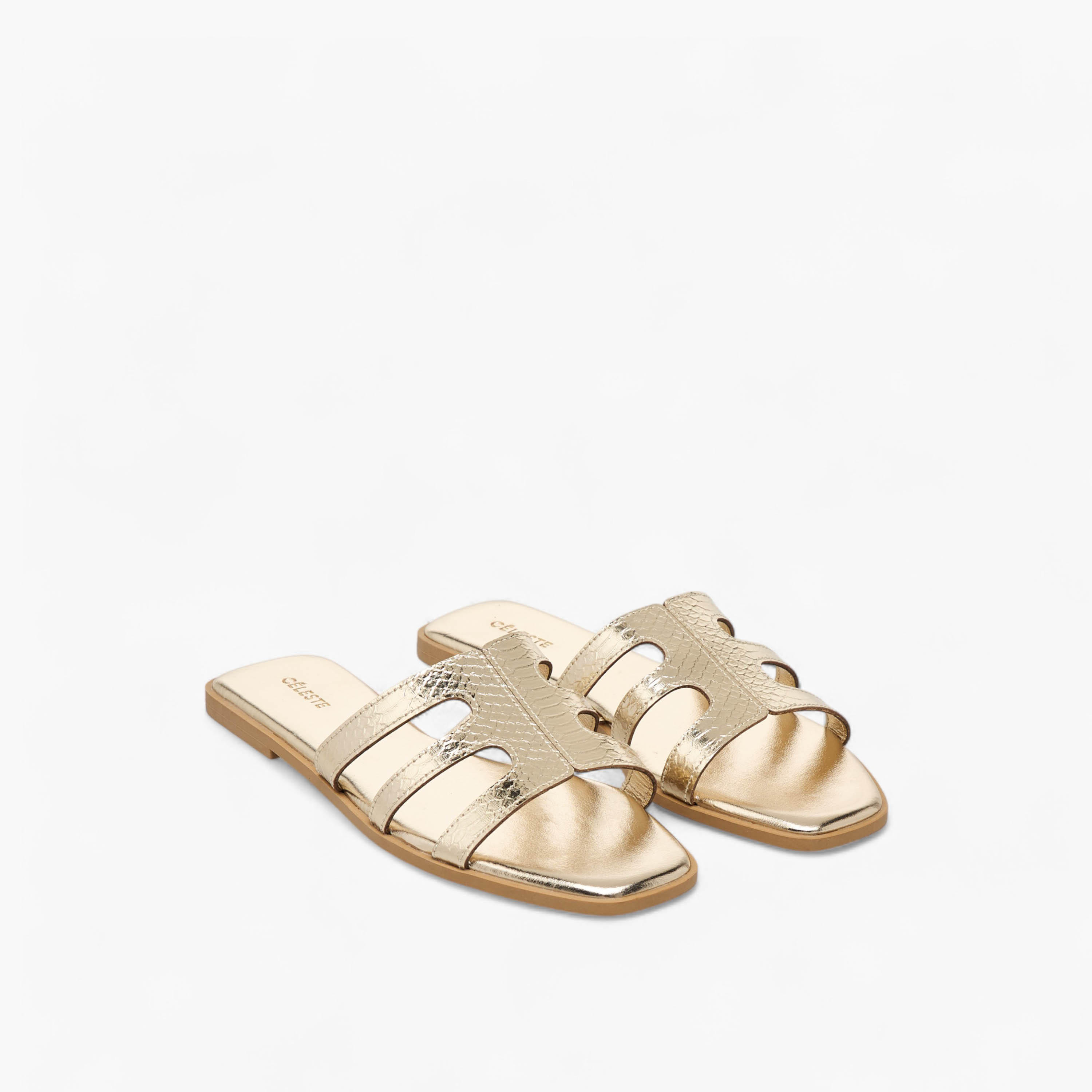 Celeste Women's Textured Cut-Out Detail Slip-On Flat Sandals-women-shoes-flats-sandals-image-1