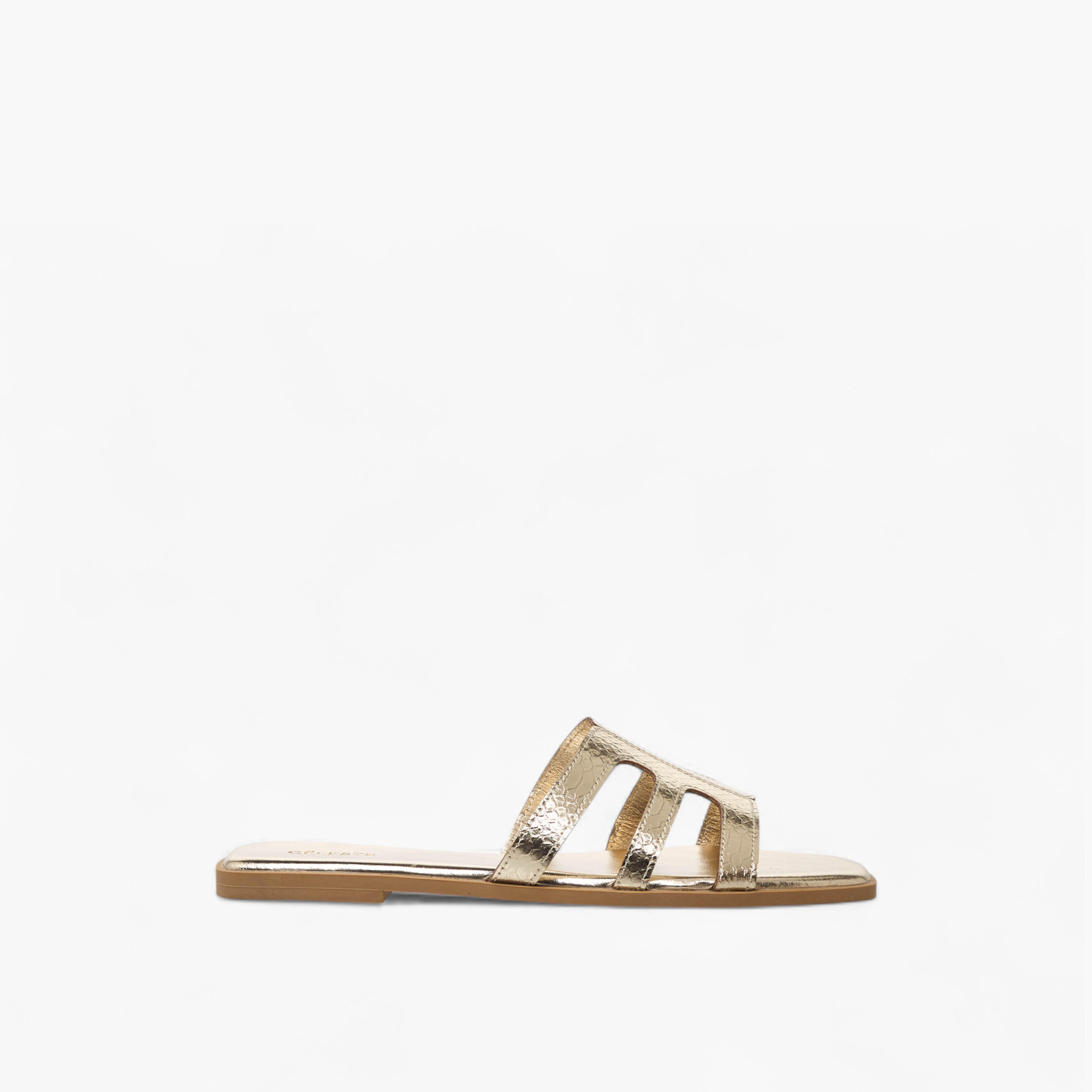 Celeste Women's Textured Cut-Out Detail Slip-On Flat Sandals-women-shoes-flats-sandals-image-3