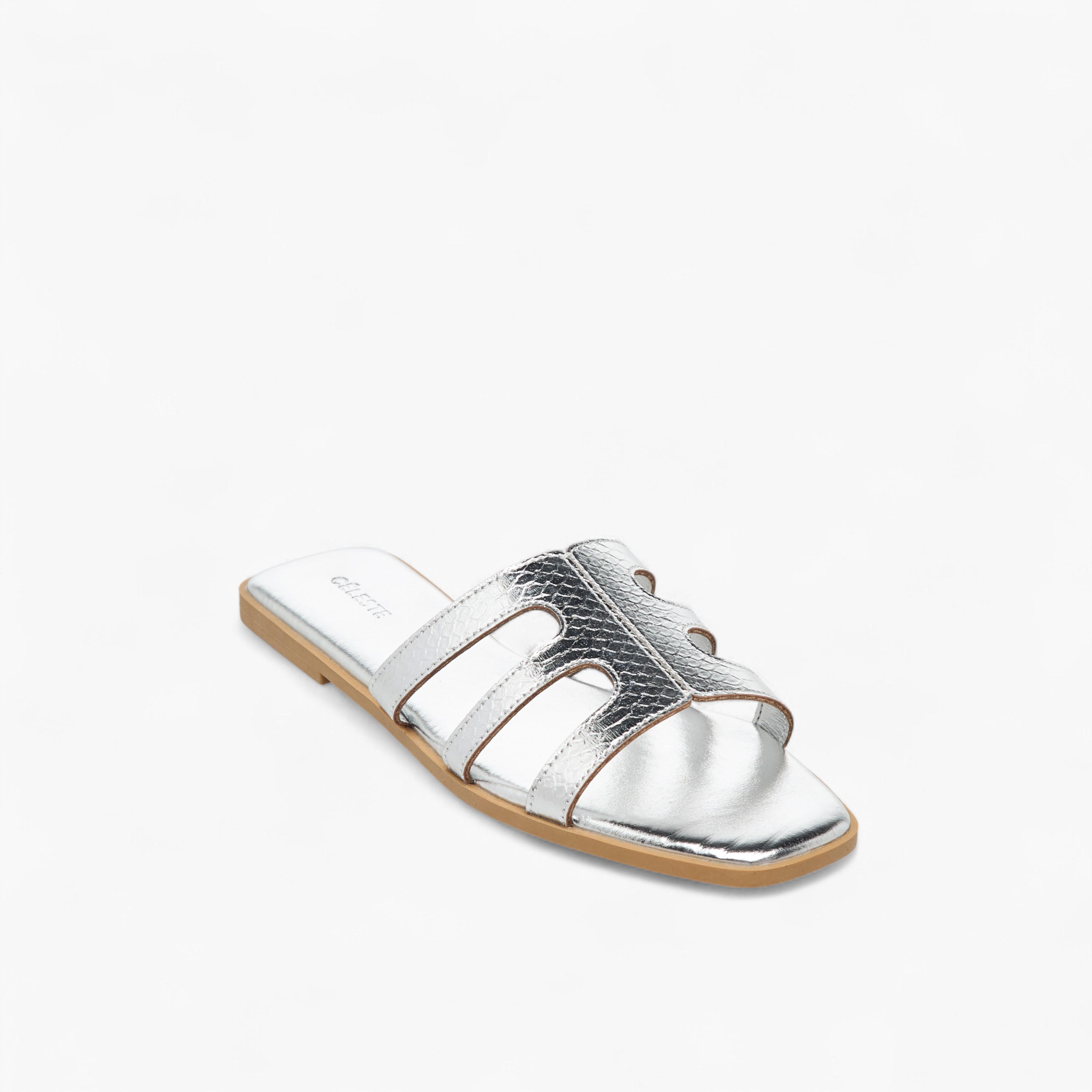 Celeste Women's Textured Cut-Out Detail Slip-On Flat Sandals-women-shoes-flats-sandals-image-2