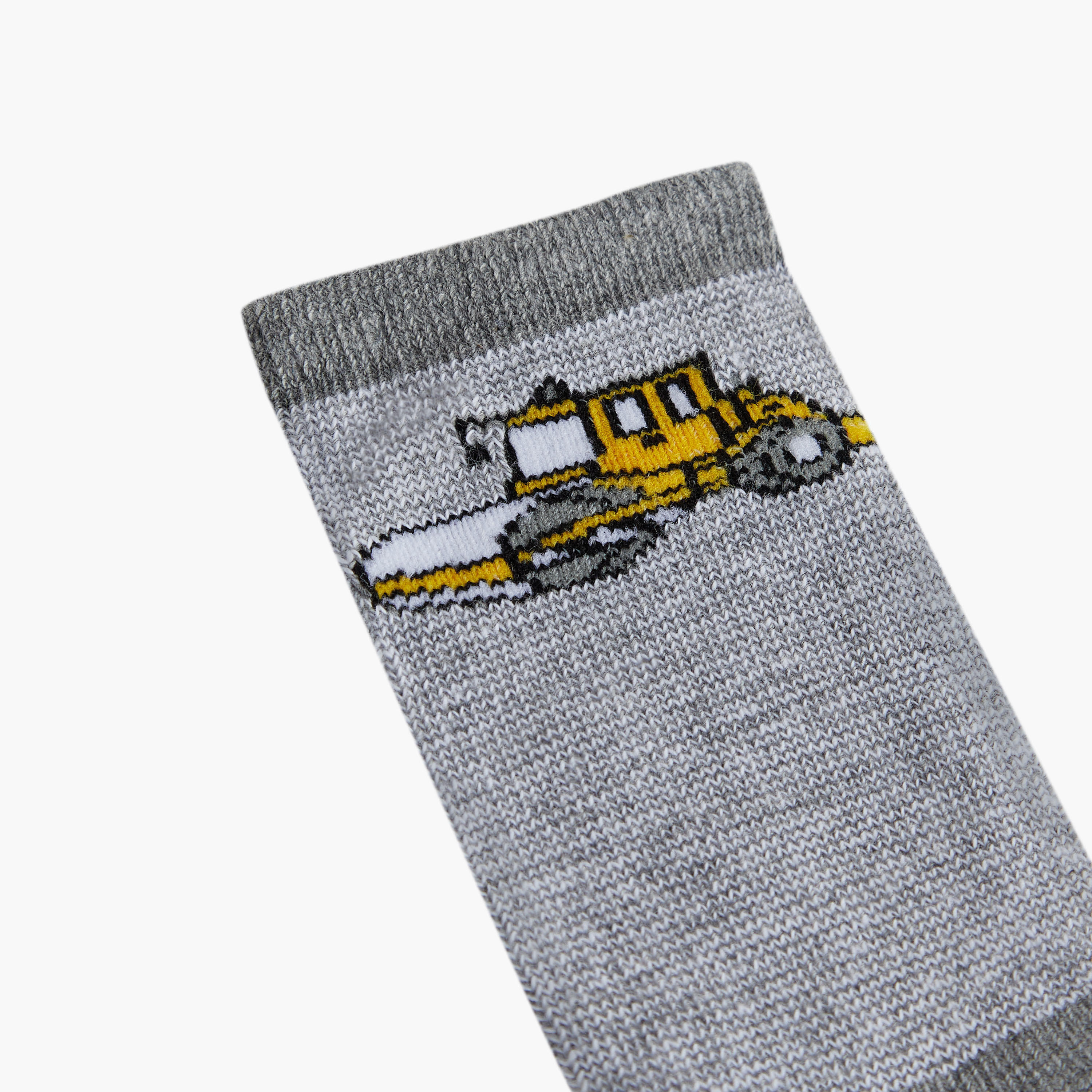 Barefeet Vehicle Print Non-Terry Ankle Length Socks - Set of 5-girls-accessories-socks-image-2