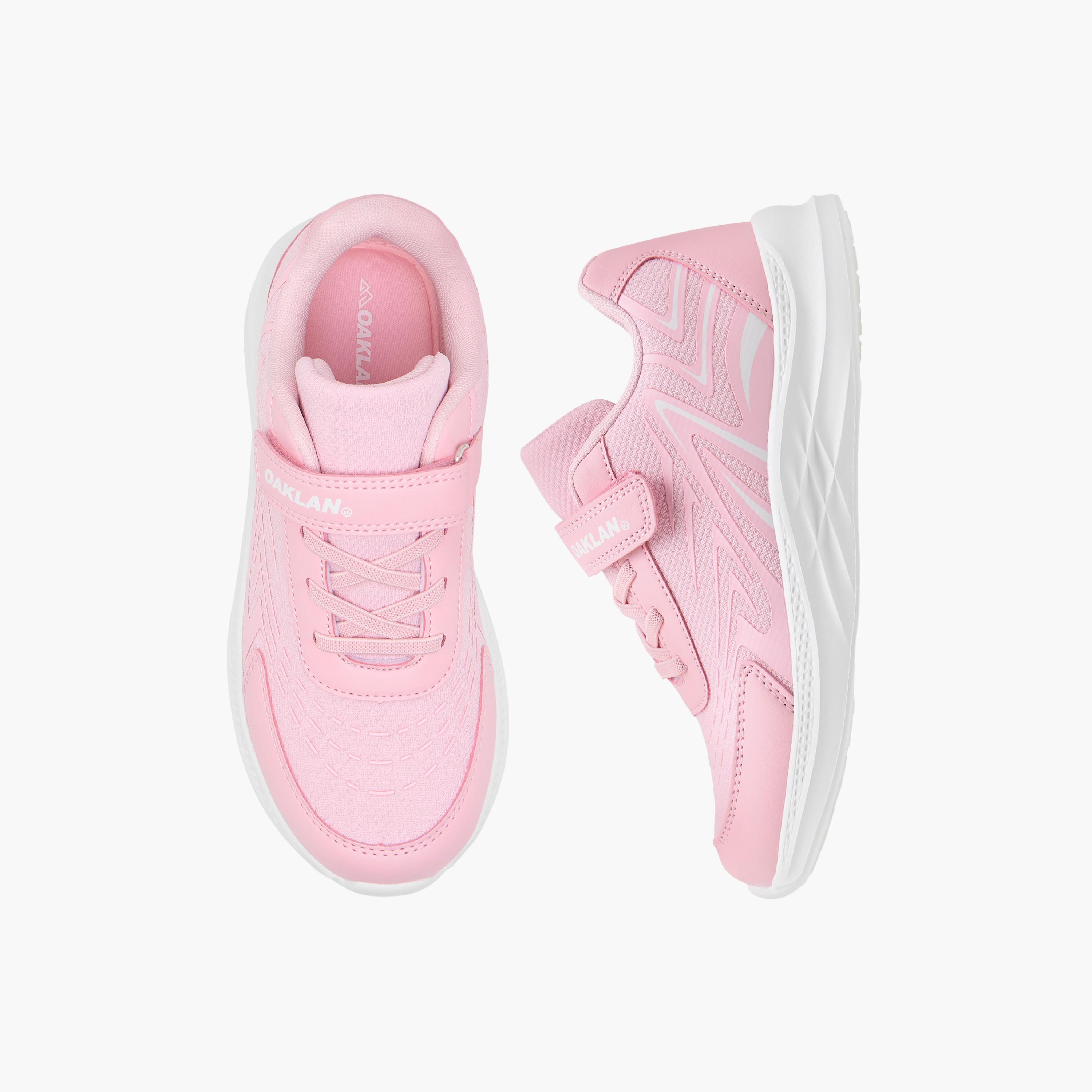 Oaklan by Shoexpress Panelled Sports Shoes with Hook and Loop Closure-girls-shoes-sports-image-1