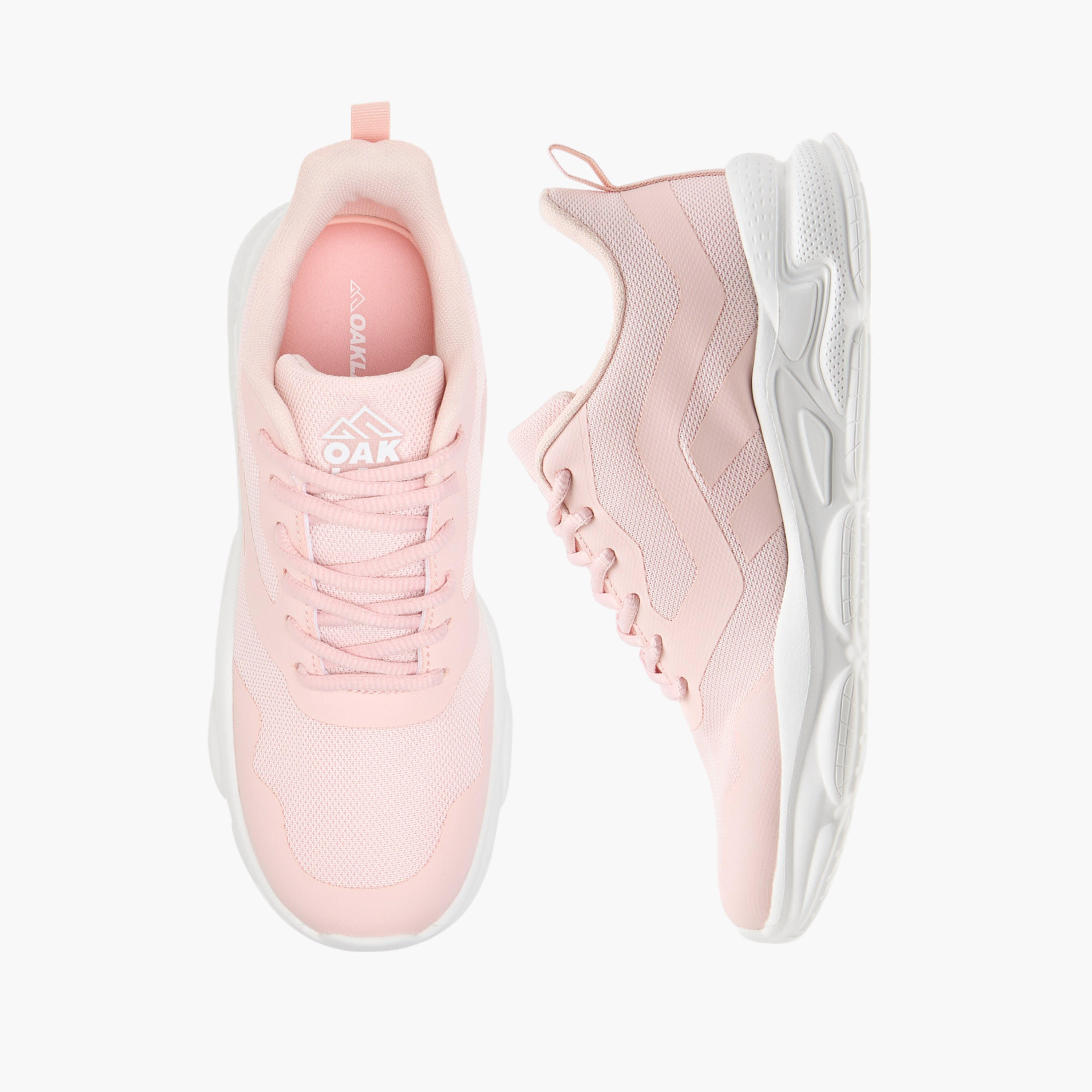 Oaklan by Shoexpress Textured Lace-Up Sports Shoes with Pull Tabs-sports-women-shoes-image-1
