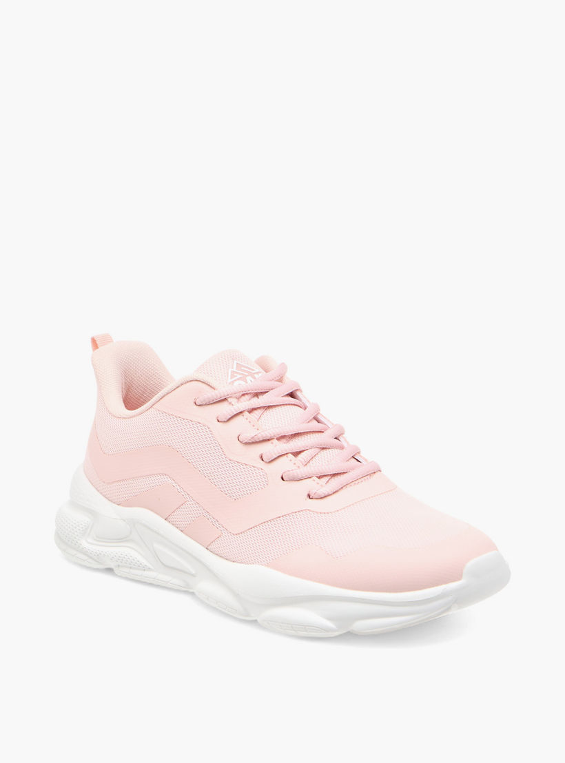 Oaklan by Shoexpress Textured Lace-Up Sports Shoes with Pull Tabs-sports-women-shoes-image-2