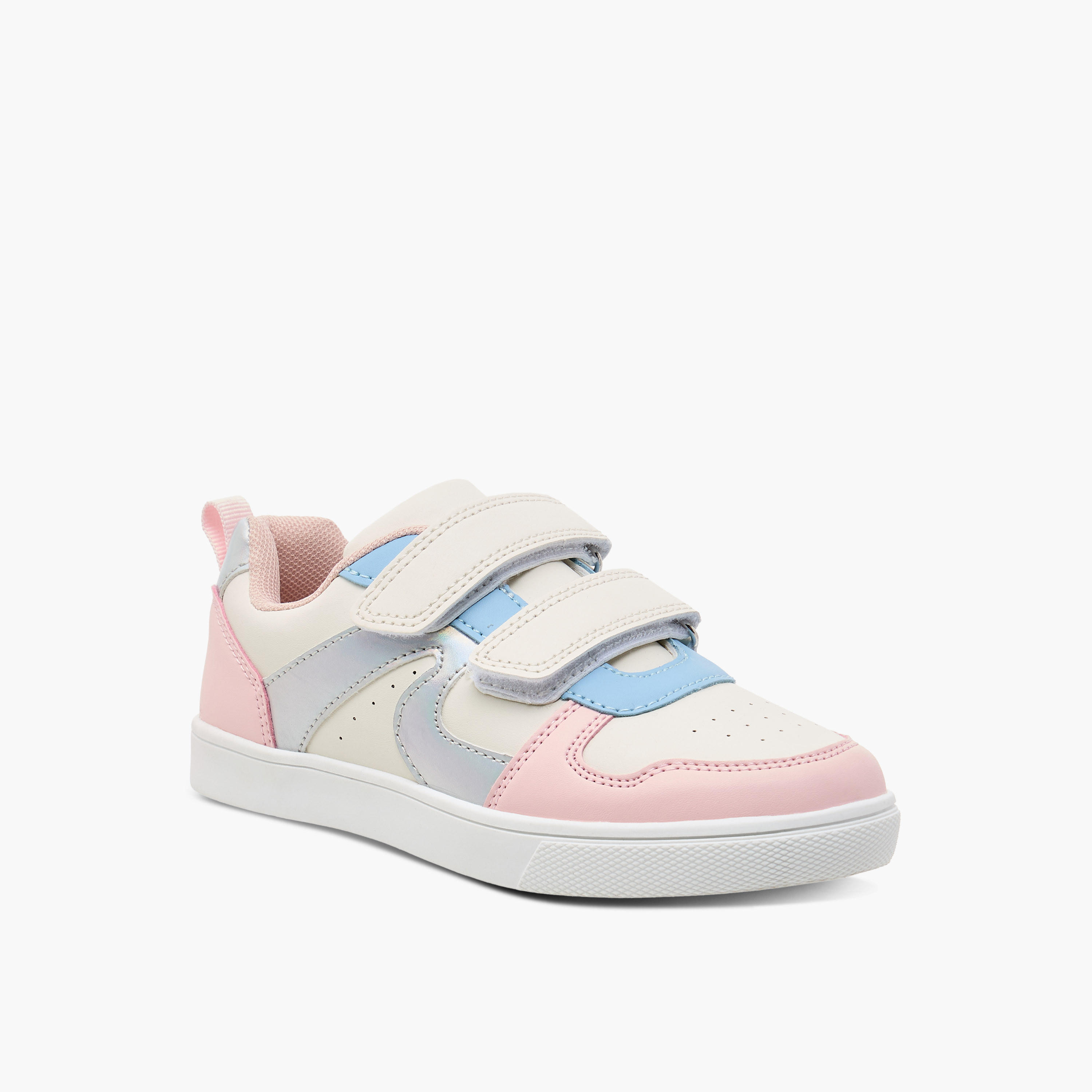 حذاء سنيكرز بقوالب ملونة وشريط إغلاق من فلورا بيلا-girls-shoes-sneakers-image-2